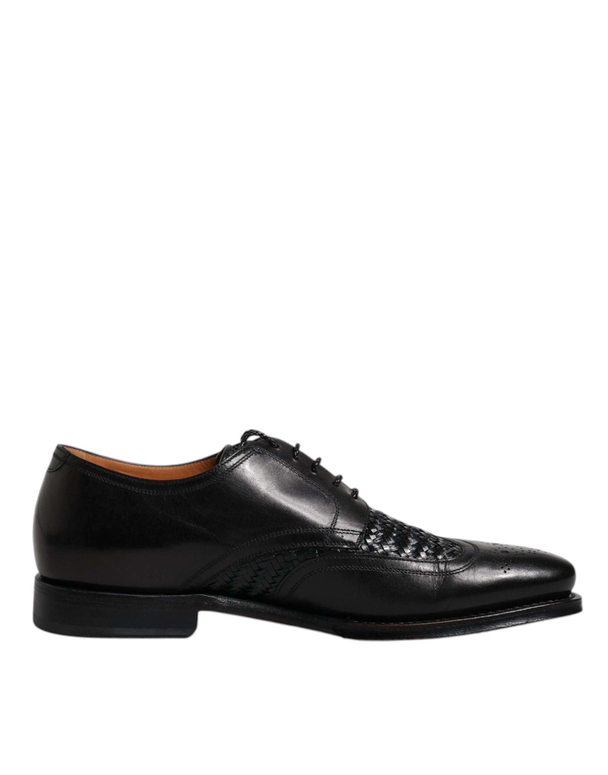 Black Leather Derby Wingtip Lace Up Formal Dress Shoes - ventzia