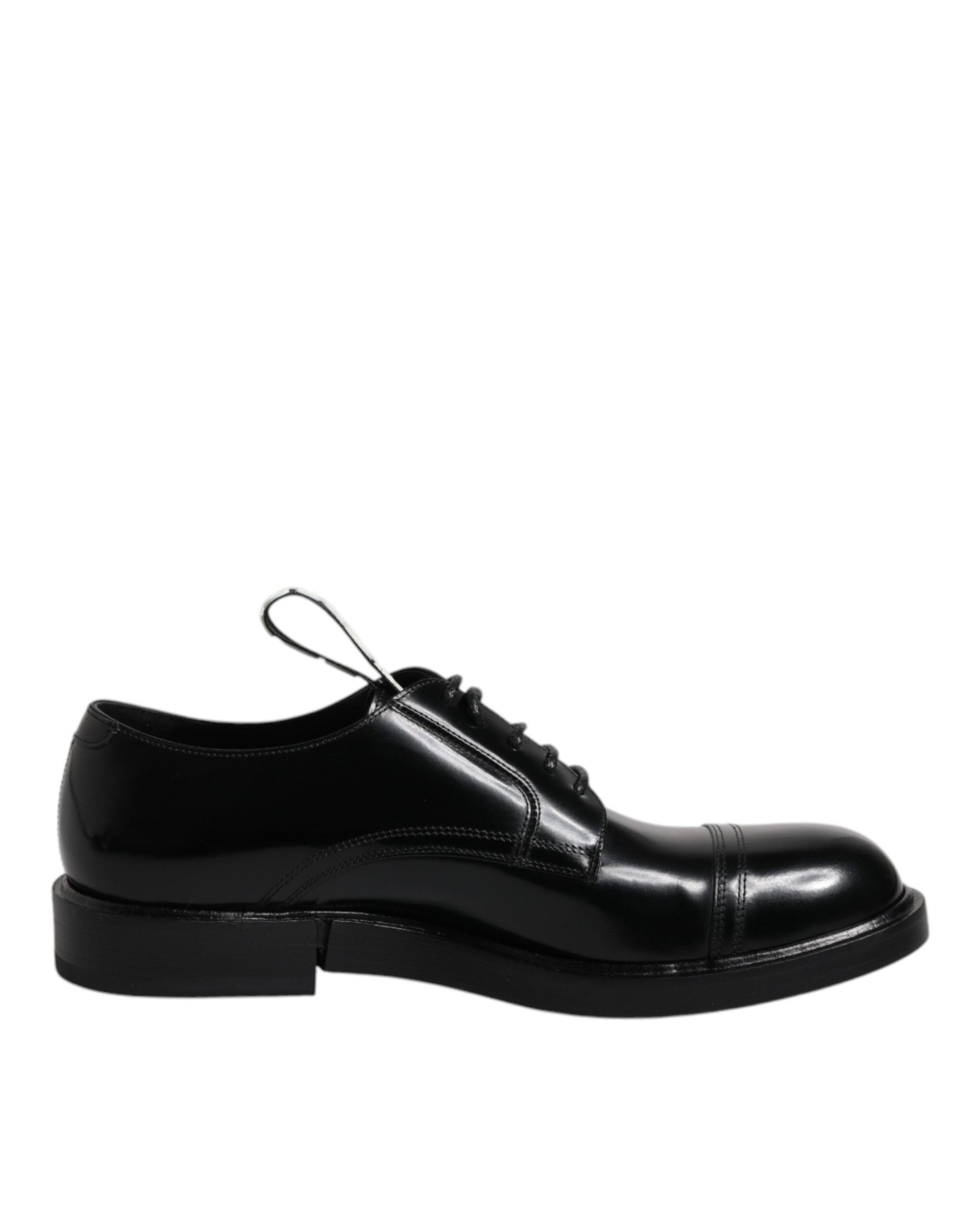 Black Patent Leather Derby Lace Up Formal Dress Shoes - ventzia