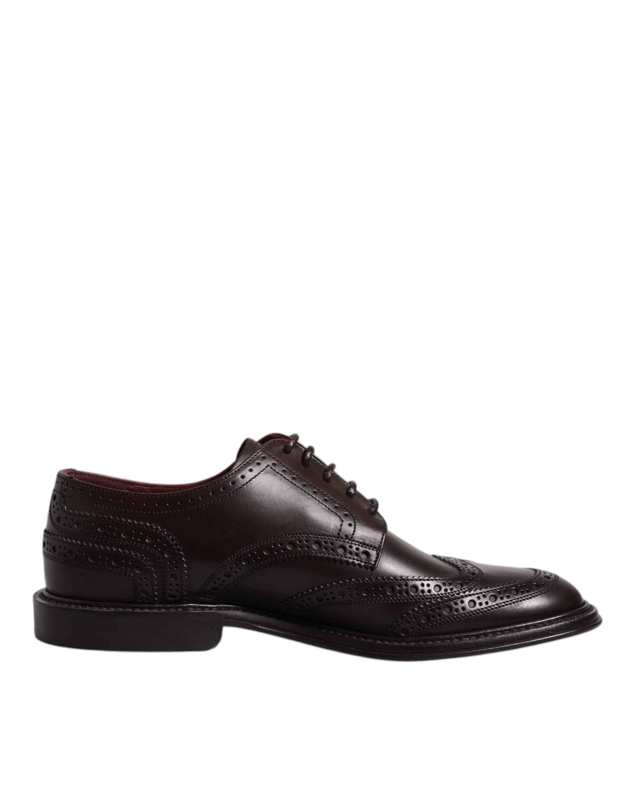 Brown Leather Derby Wingtip Lace Up Formal Dress Shoes - ventzia