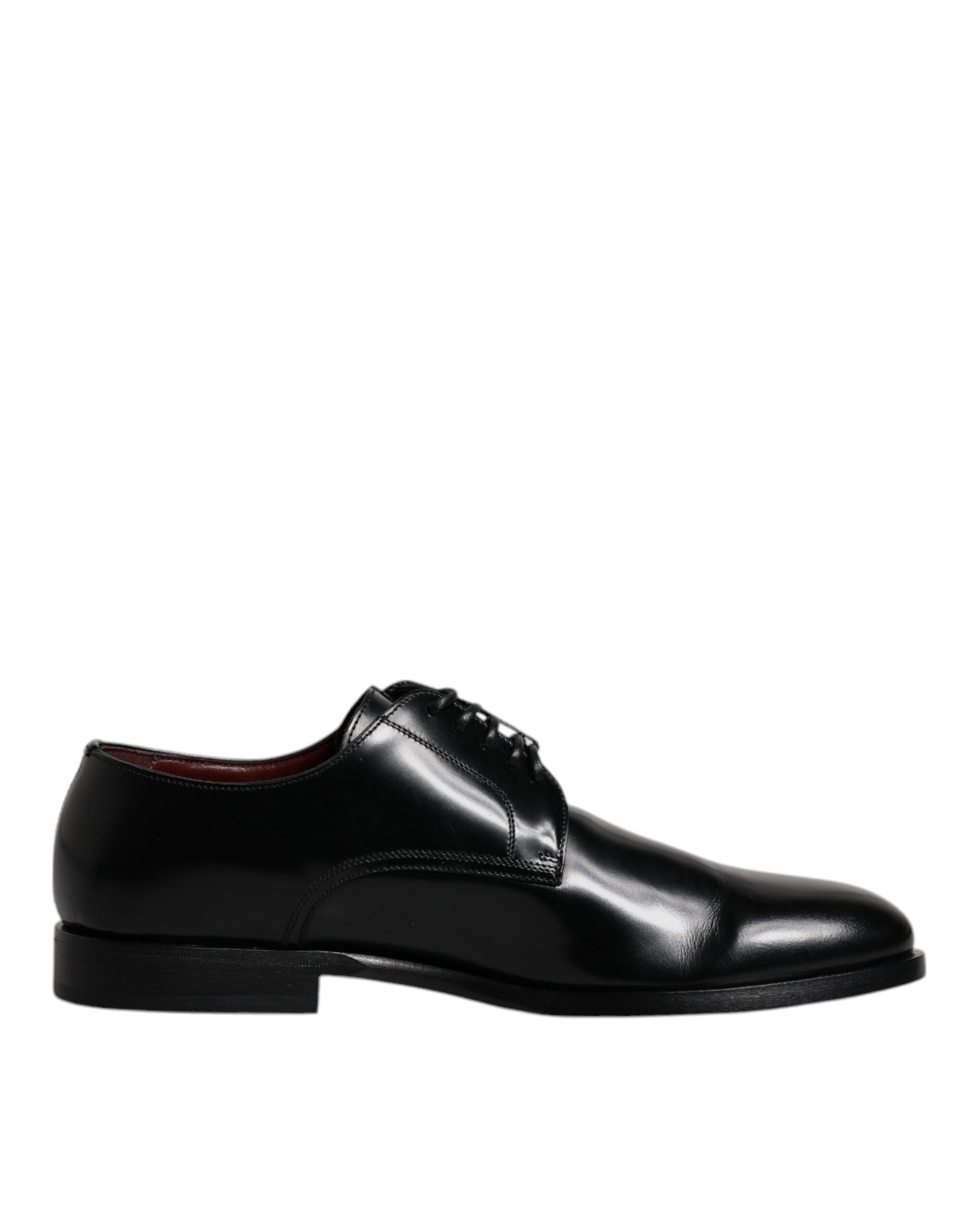 Black Calfskin Leather Derby Lace Up Formal Dress Shoes - ventzia