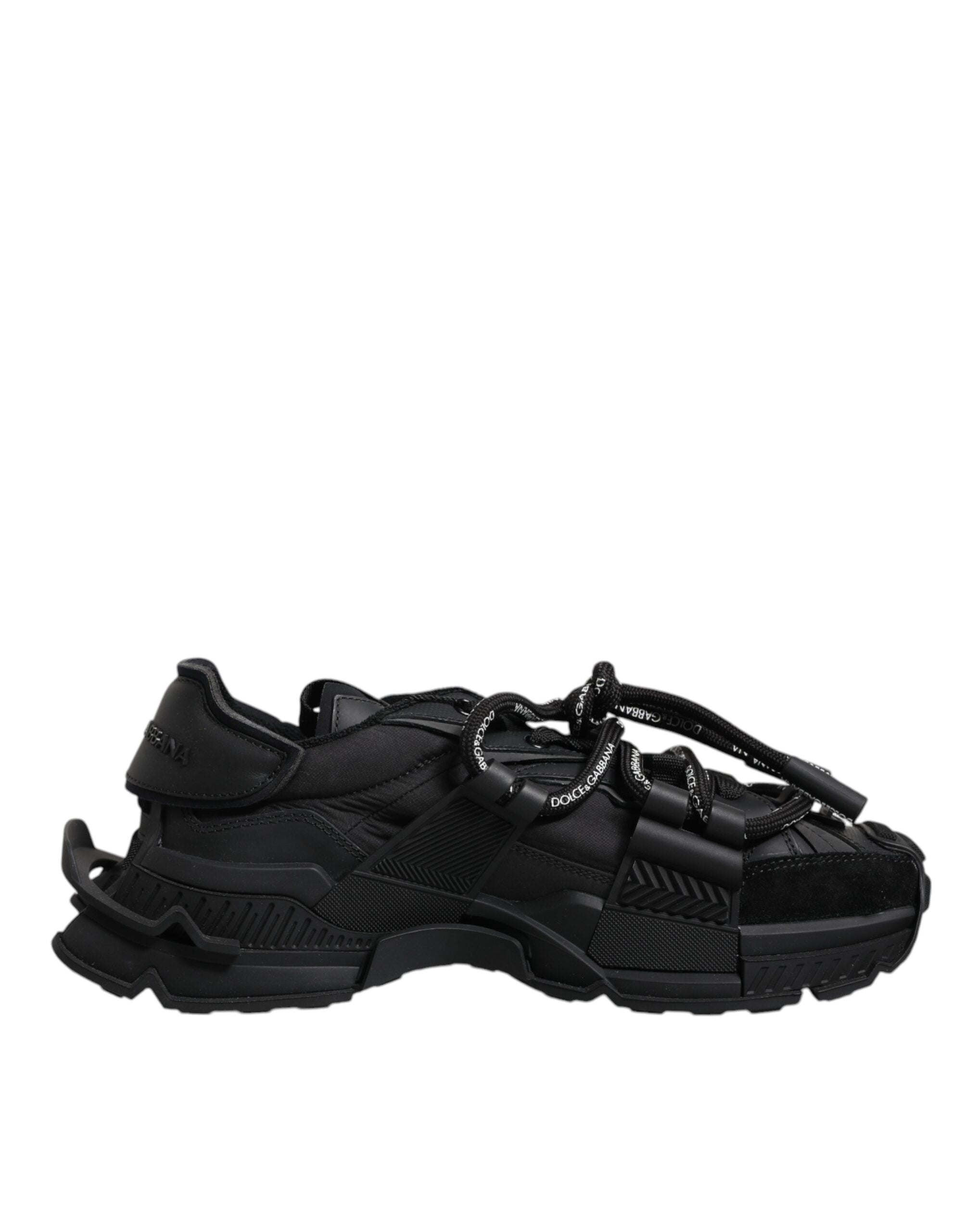 Black Low Top Space Lace Up Sneakers Shoes - ventzia