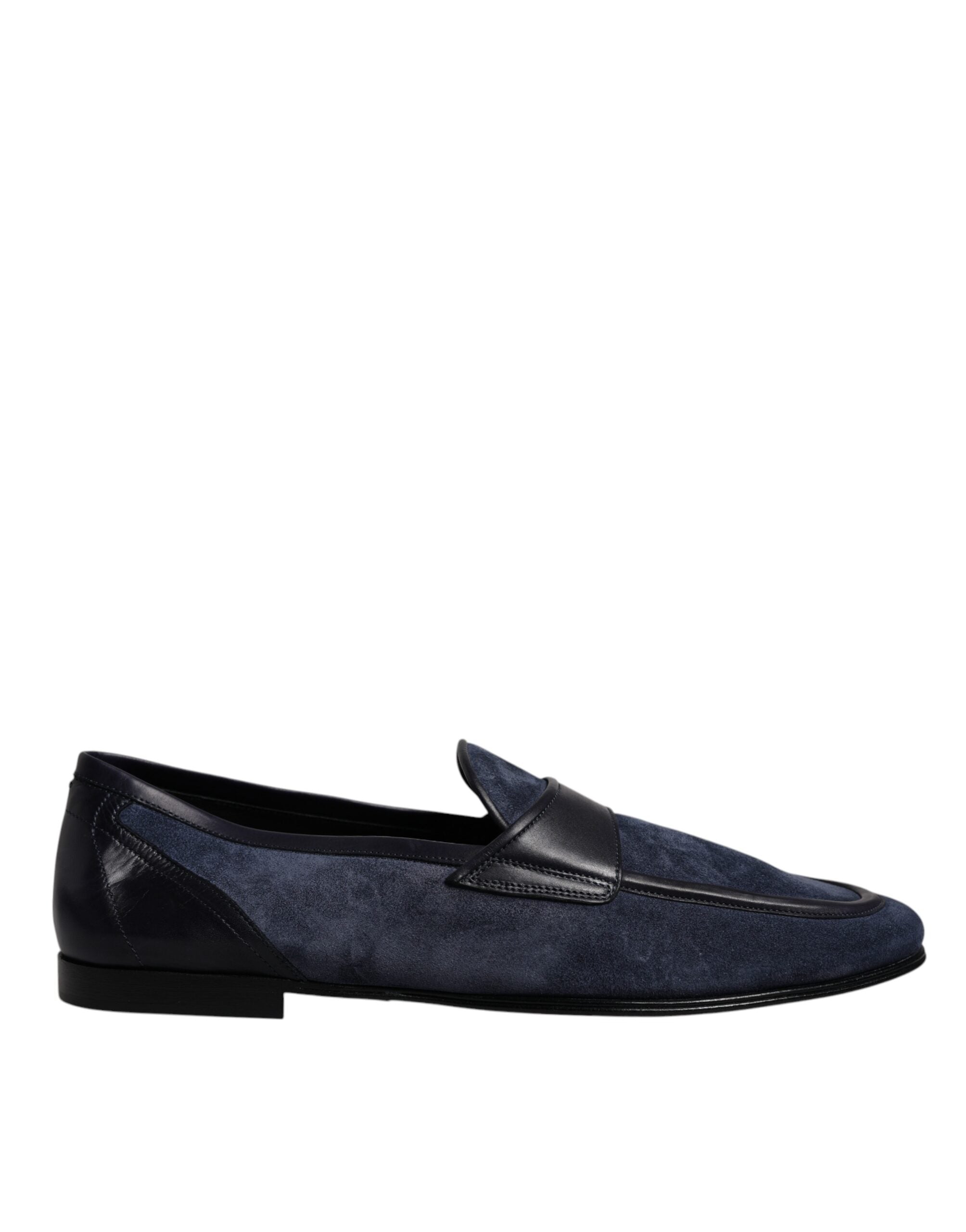Blue Suede Leather Shoes Loafer Moccasin Shoes - ventzia