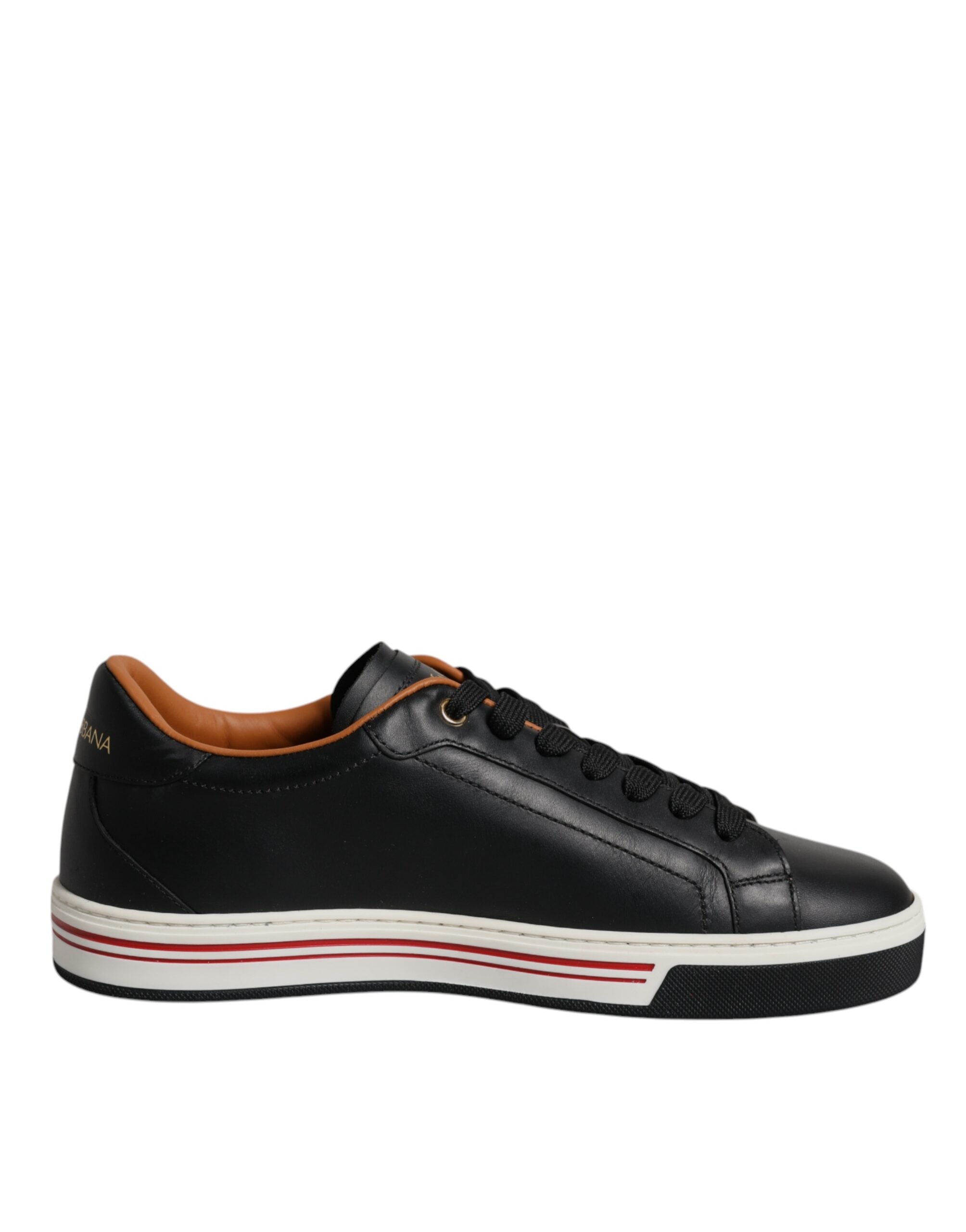 Black Leather Low Top Men Sneakers Shoes - ventzia