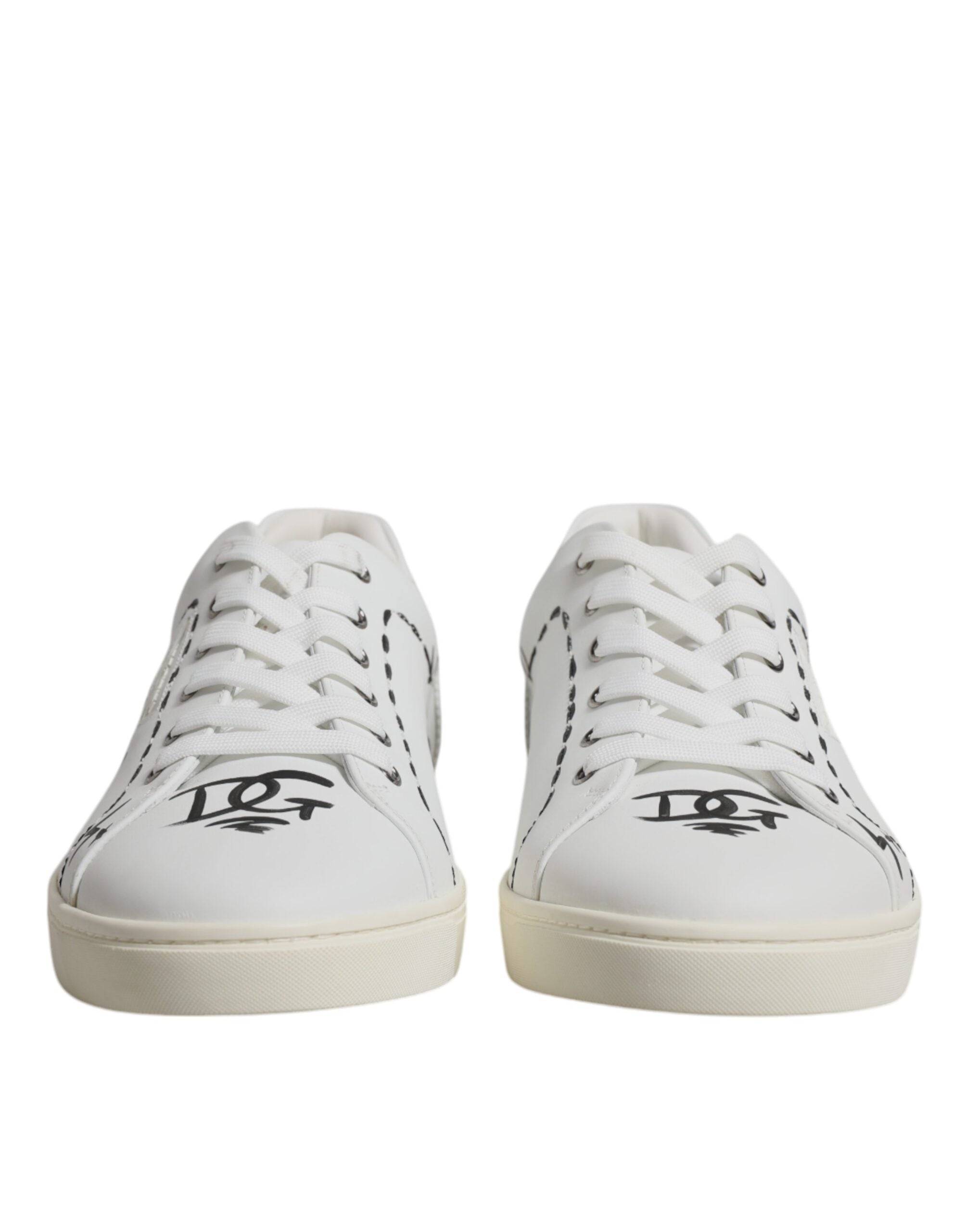 White Leather Milano Low Top Sneakers Shoes - ventzia
