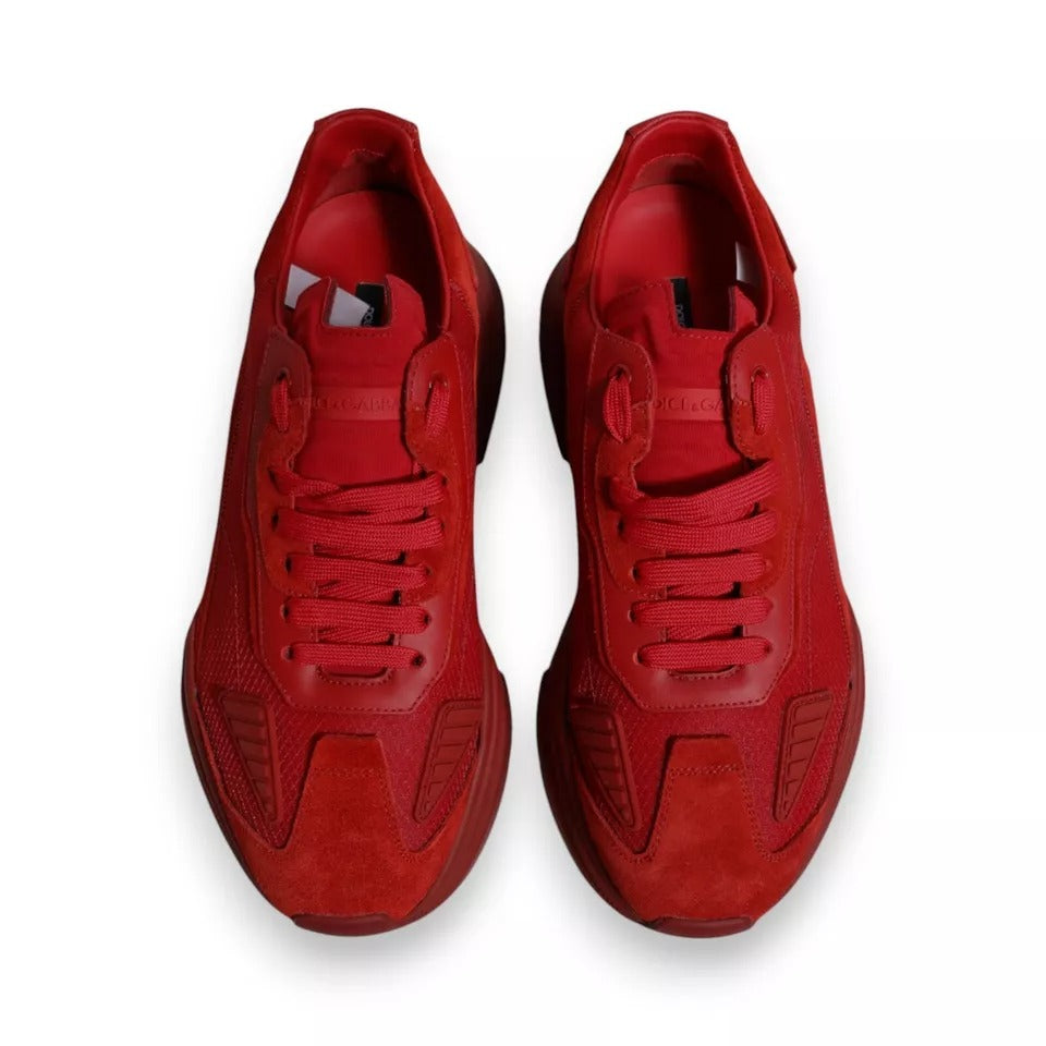 Red Leather Daymaster Low Top Sneakers Shoes - ventzia