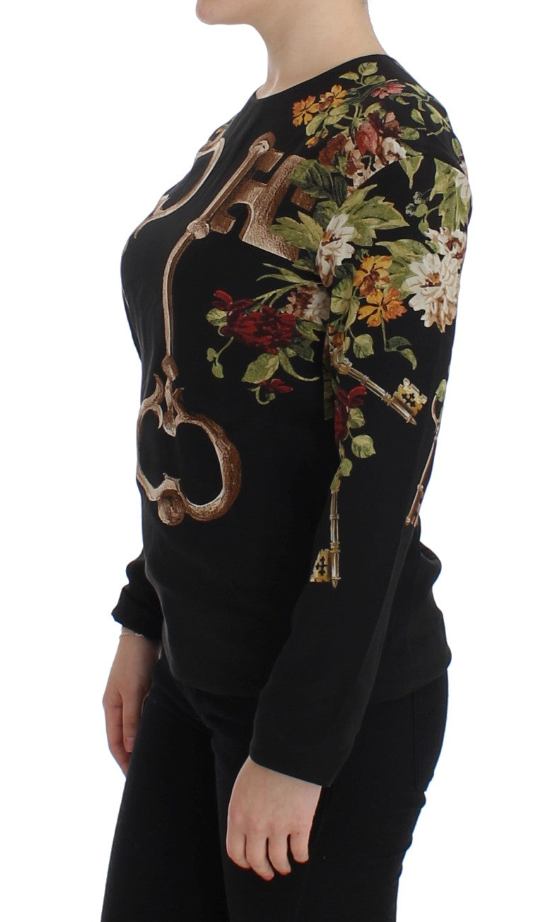 Elegant Medieval Print Silk Blouse - ventzia