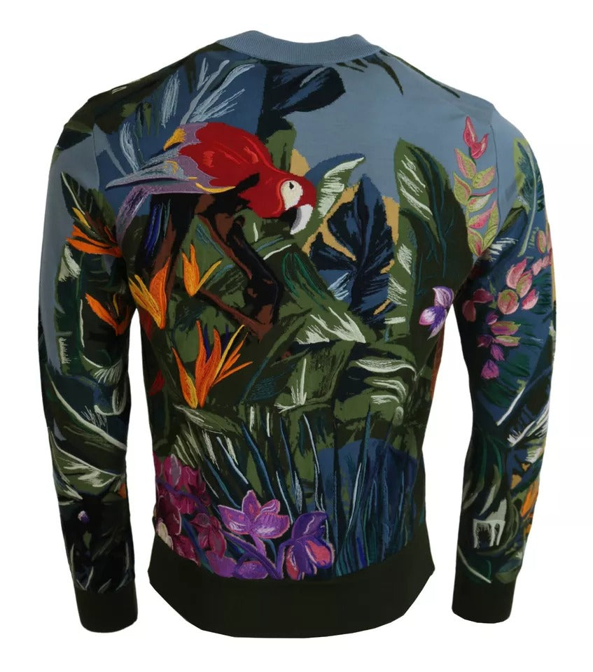 Jungle Wool Silk Pullover Logo Sweater - ventzia