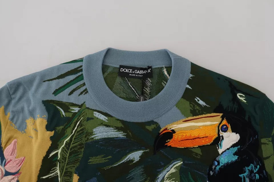 Jungle Wool Silk Pullover Logo Sweater - ventzia