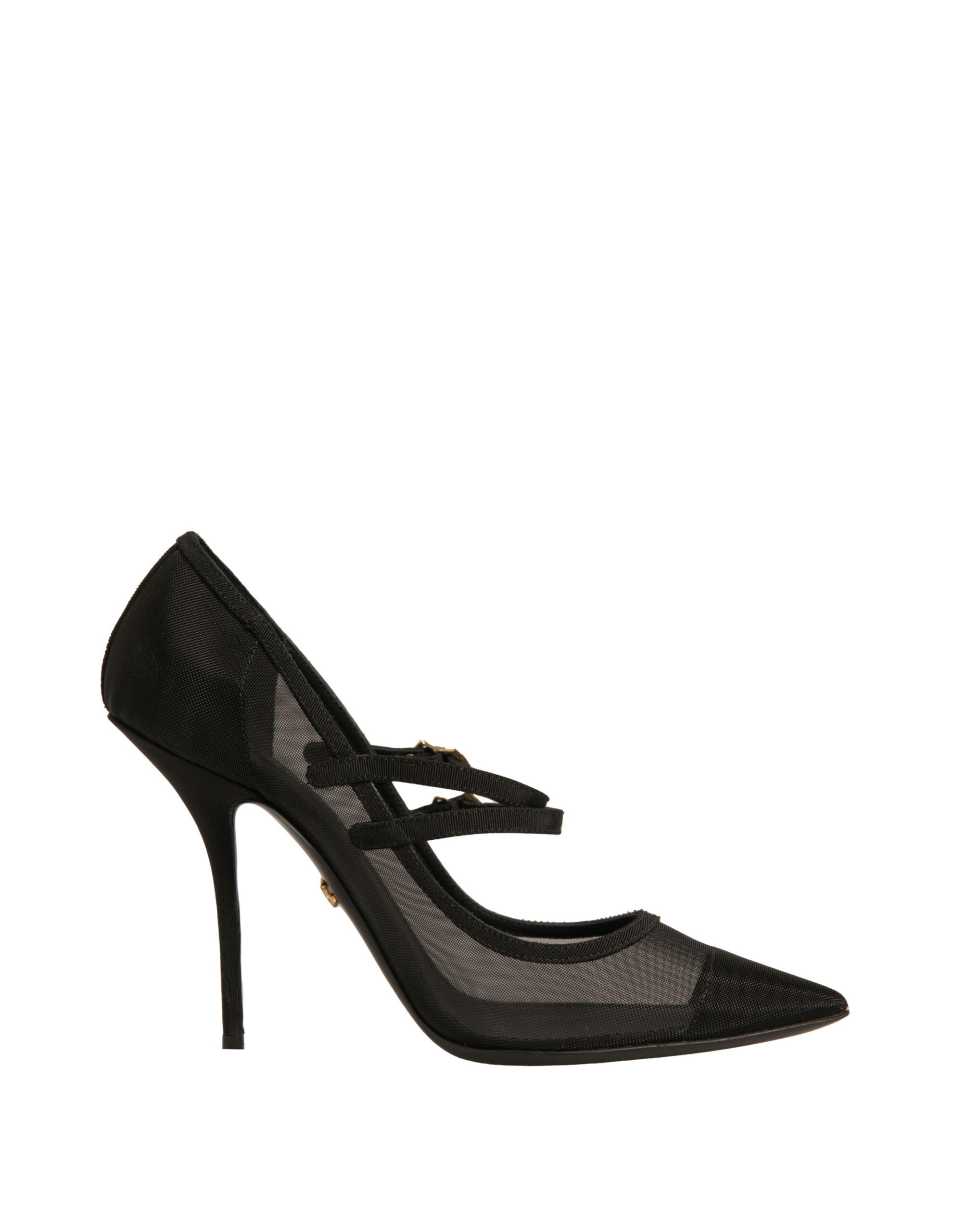 Black Mesh Mary Jane High Heels Pumps Shoes - ventzia
