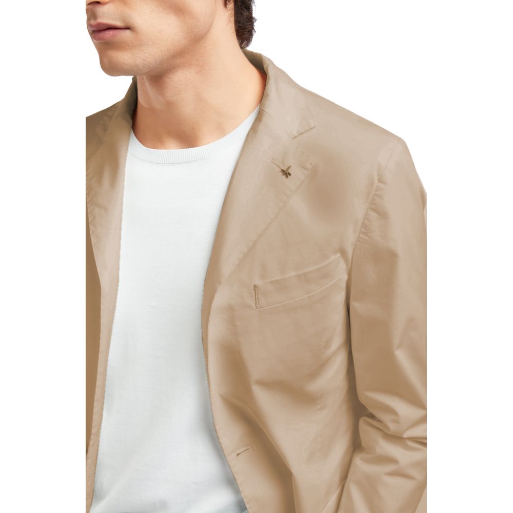 Beige Cotton Blazer - ventzia
