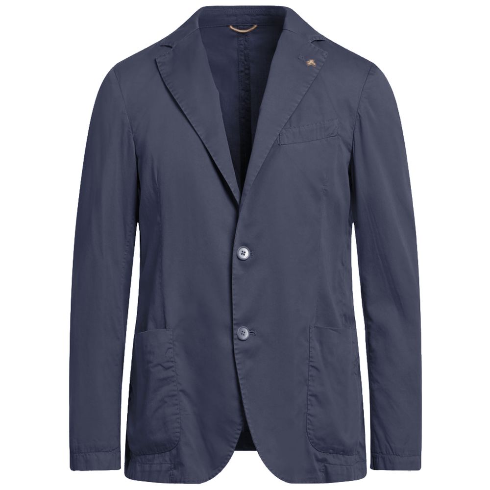 Blue Cotton Blazer - ventzia