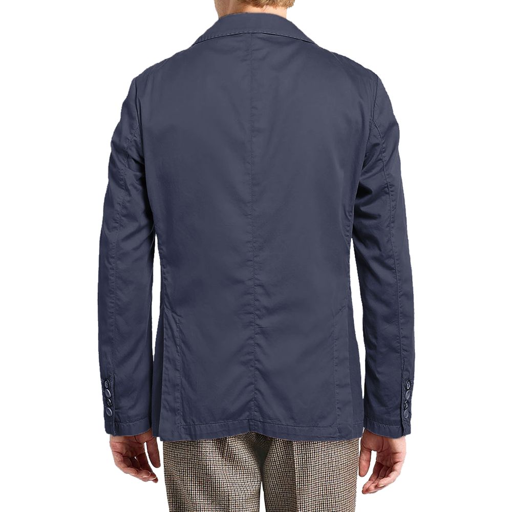 Blue Cotton Blazer - ventzia