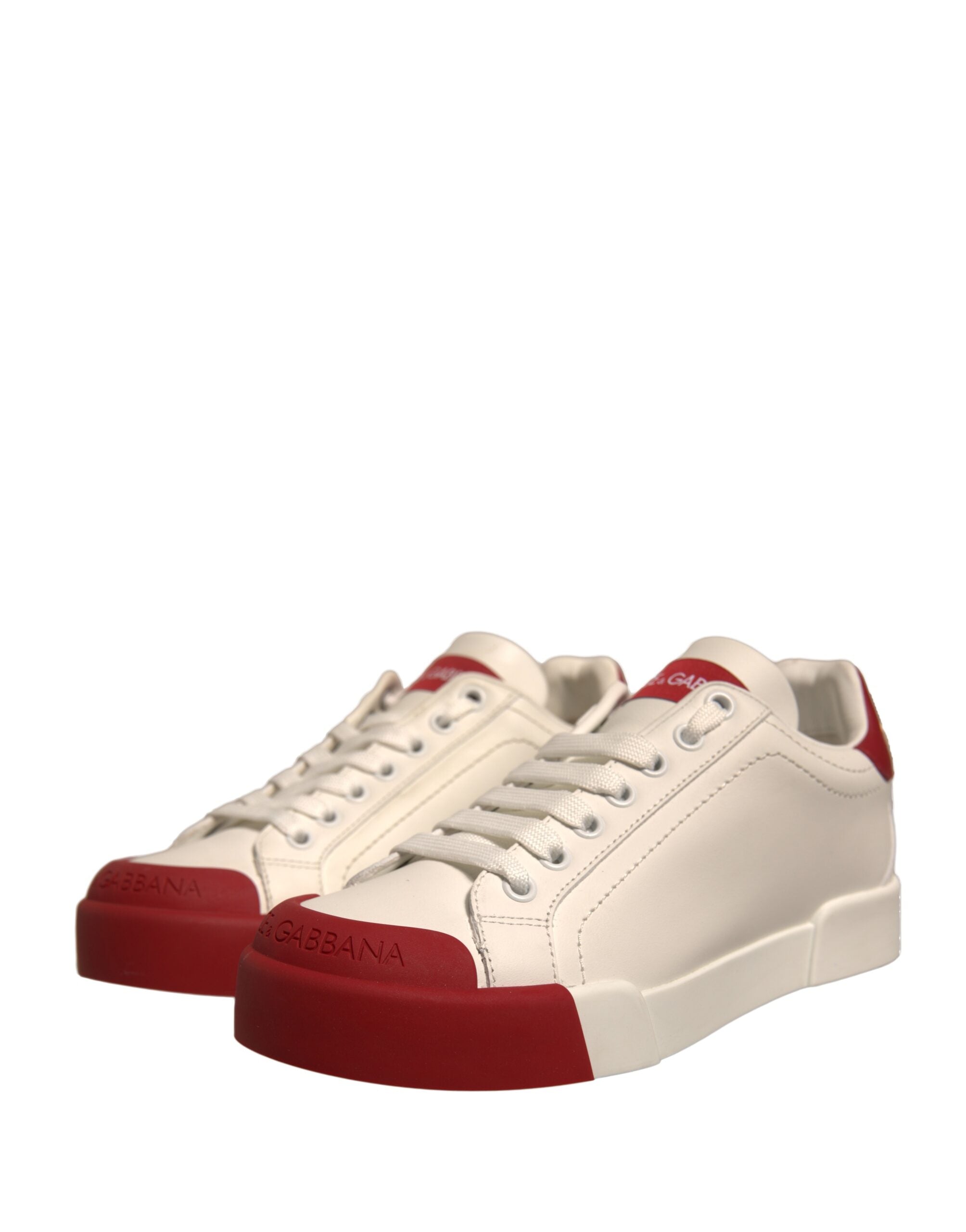 Shoes White Leather Logo Portofino Sneakers - ventzia