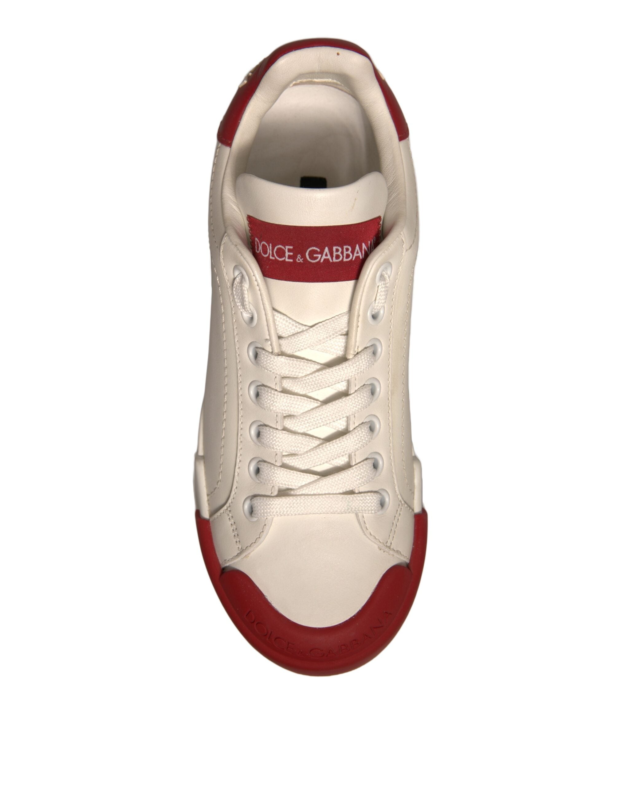Shoes White Leather Logo Portofino Sneakers - ventzia