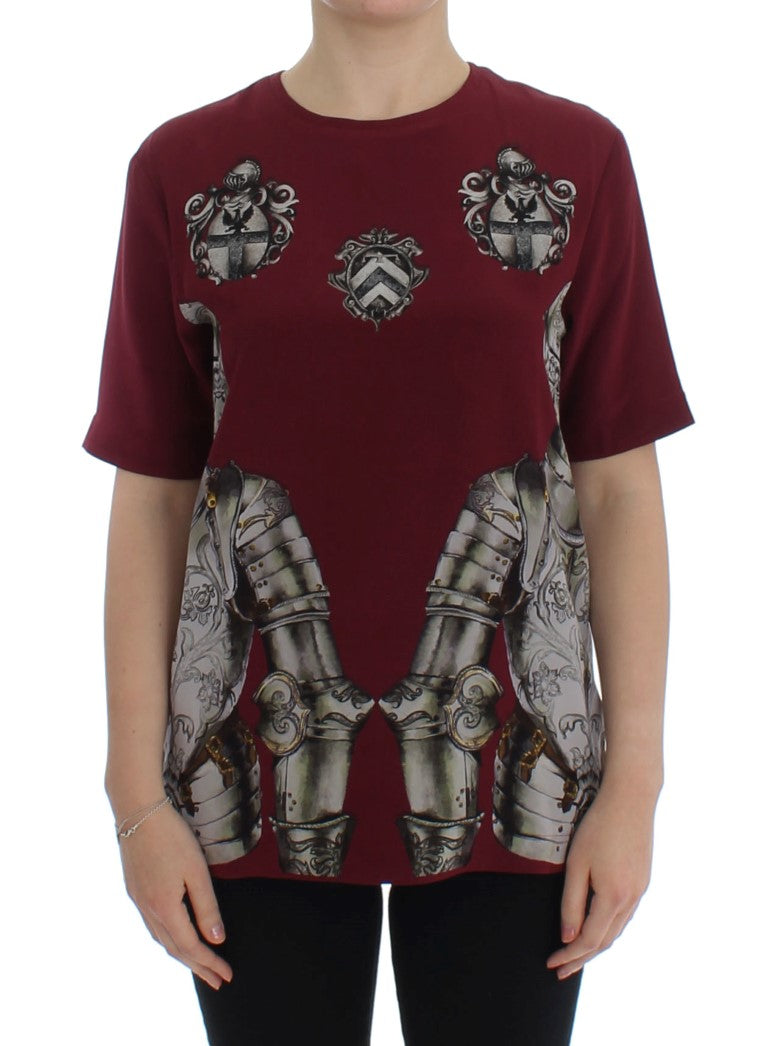 Enchanted Sicily Silk Blouse with Knight Print - ventzia