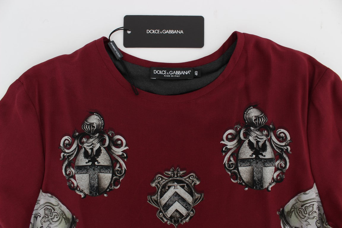 Enchanted Sicily Silk Blouse with Knight Print - ventzia