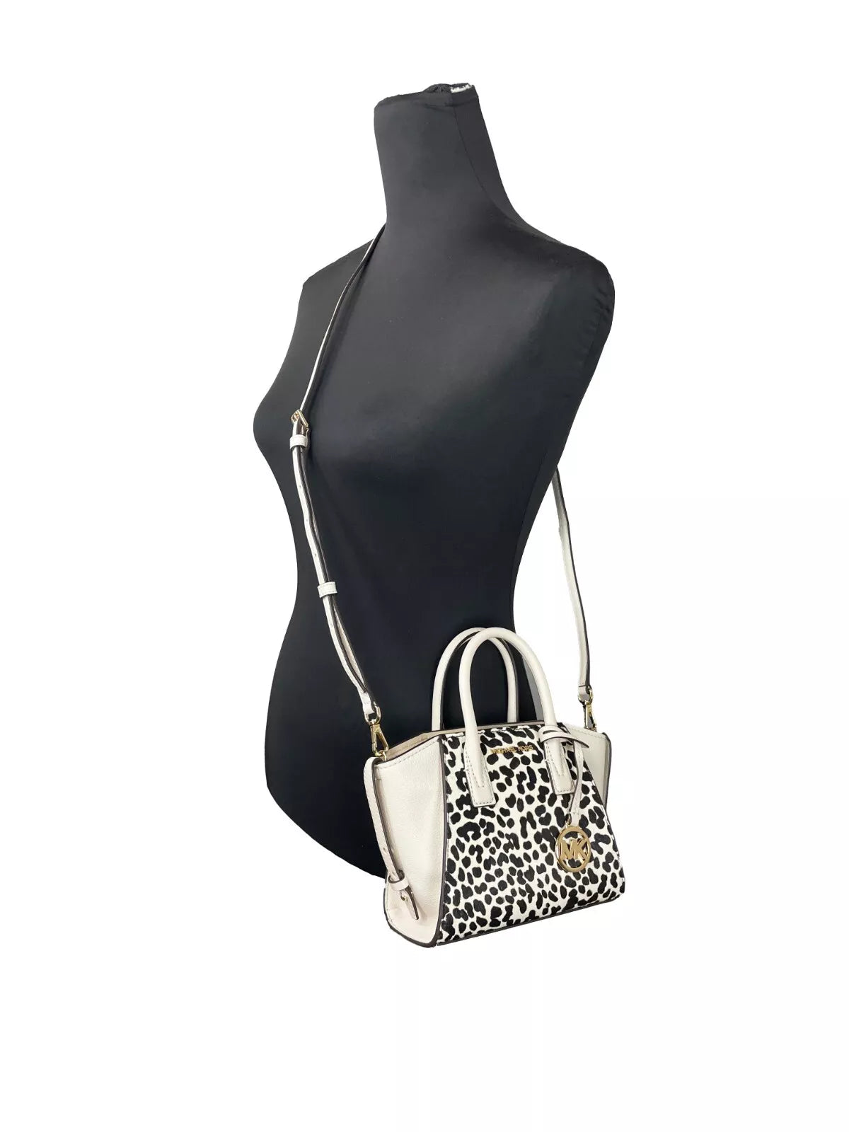 Avril XS Cream Cheetah Satchel Crossbody Bag Purse - ventzia