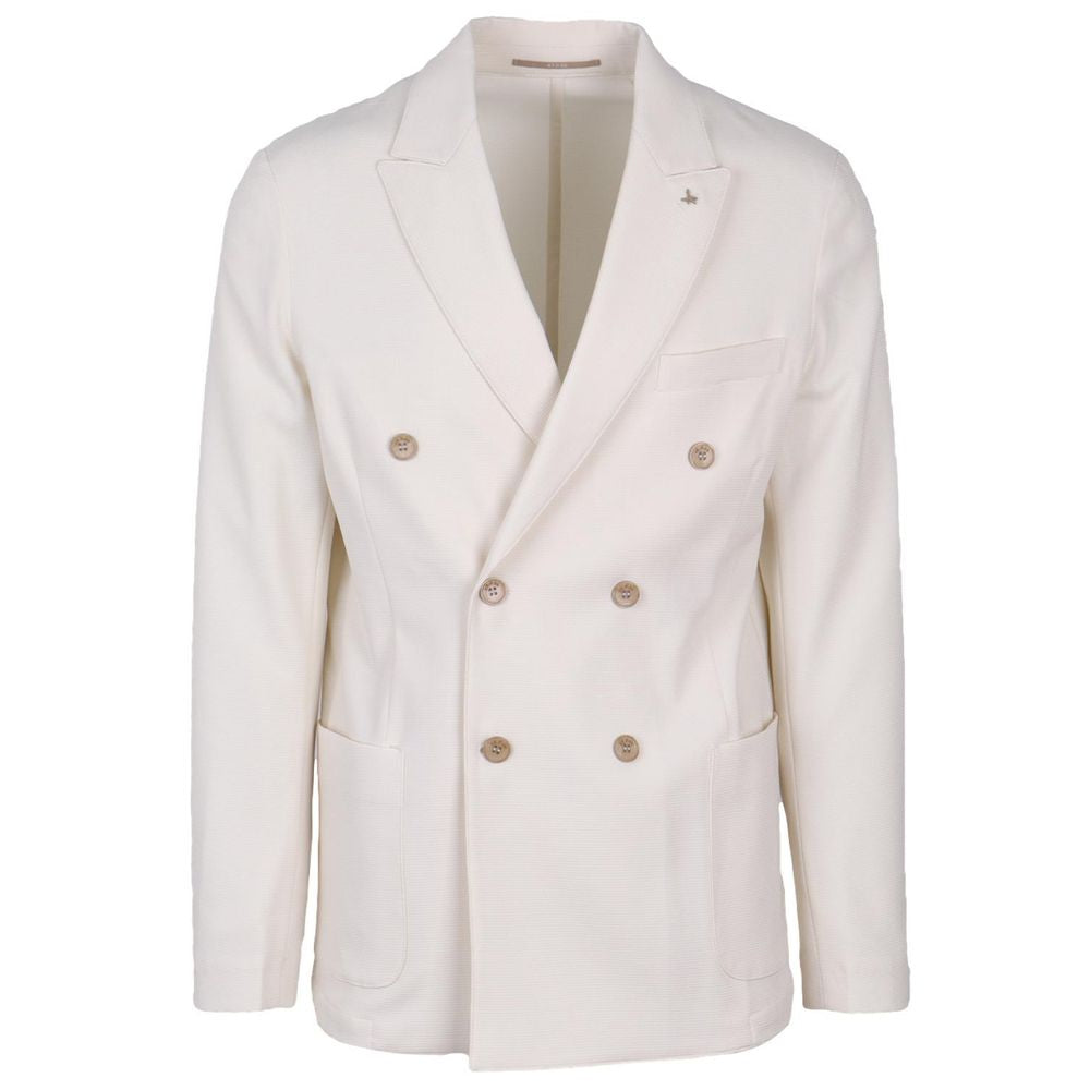 White Polyester Blazer - ventzia