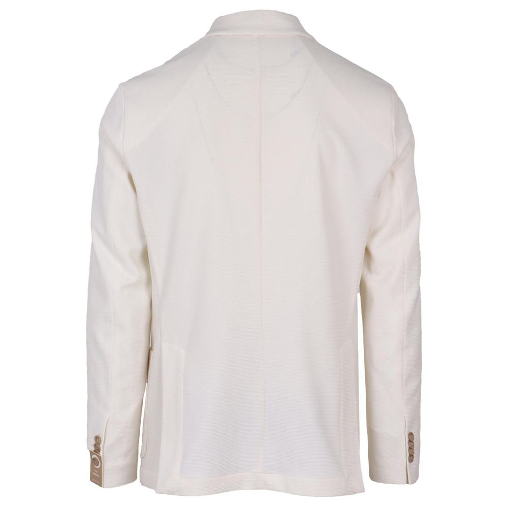 White Polyester Blazer - ventzia