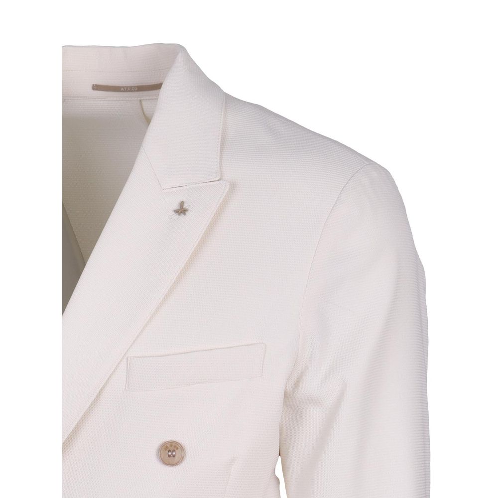 White Polyester Blazer - ventzia