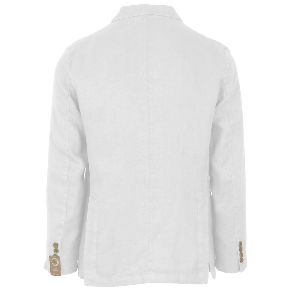 White Linen Blazer - ventzia
