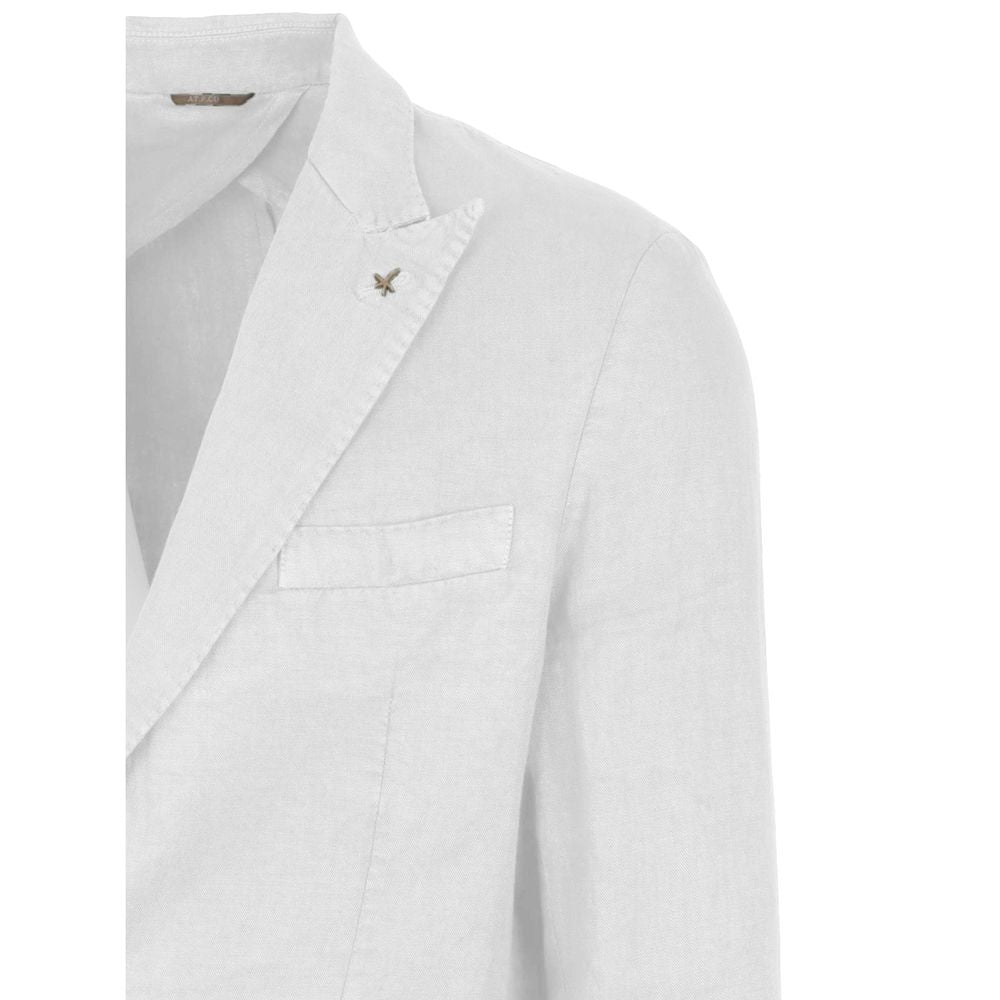 White Linen Blazer - ventzia