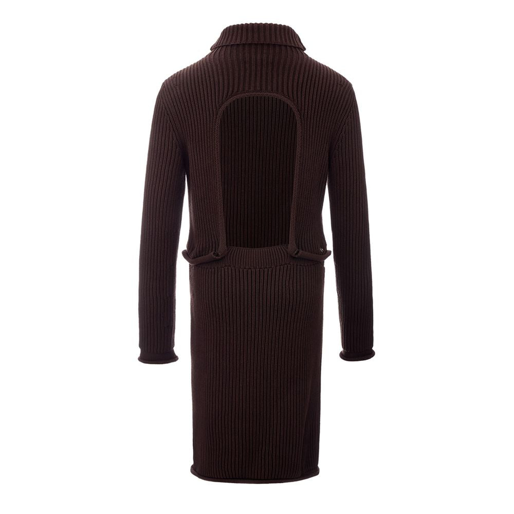 Elegant Viscose Brown Dress - ventzia