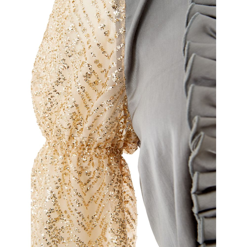 Elegant Multicolor Silk-Linen Top - ventzia
