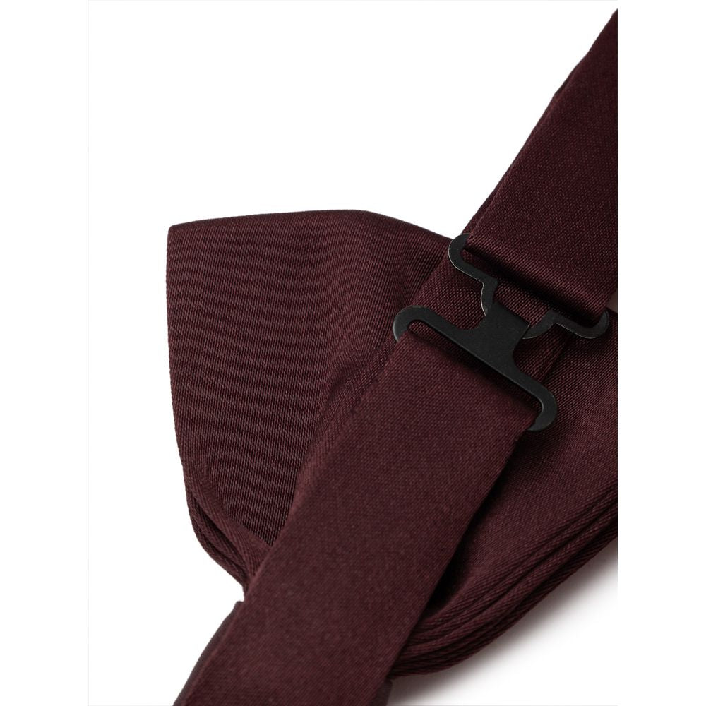 Burgundy Silk Bowty - ventzia