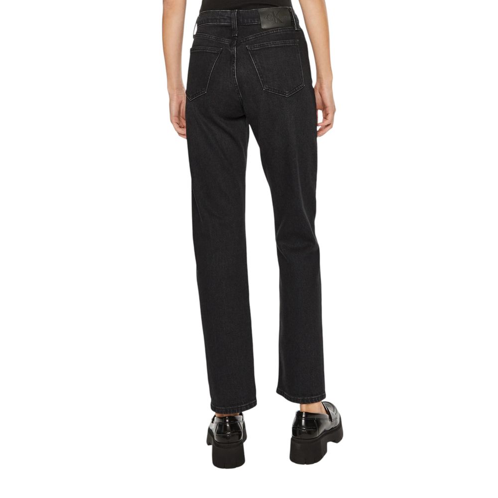 Black Cotton Mom Jeans