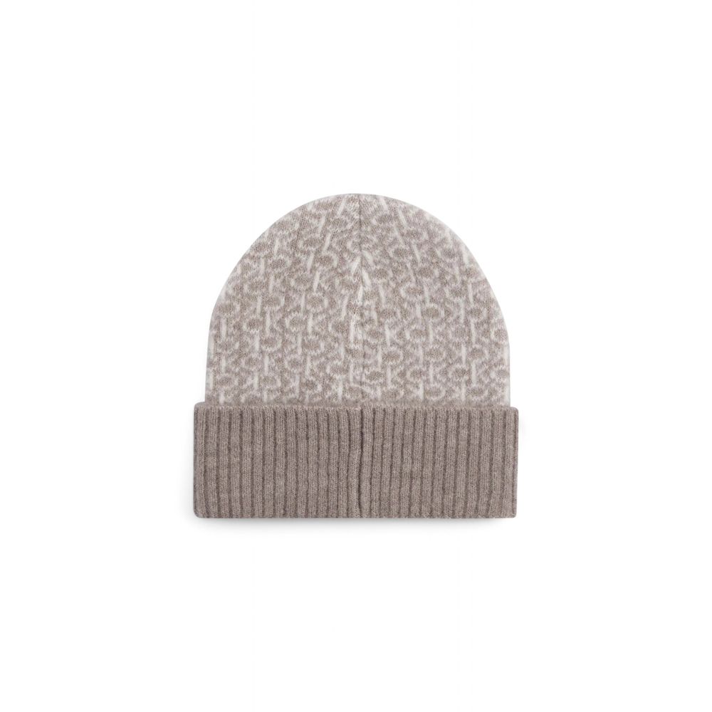 Beige Alpaca Leather Caps Baseball Hat