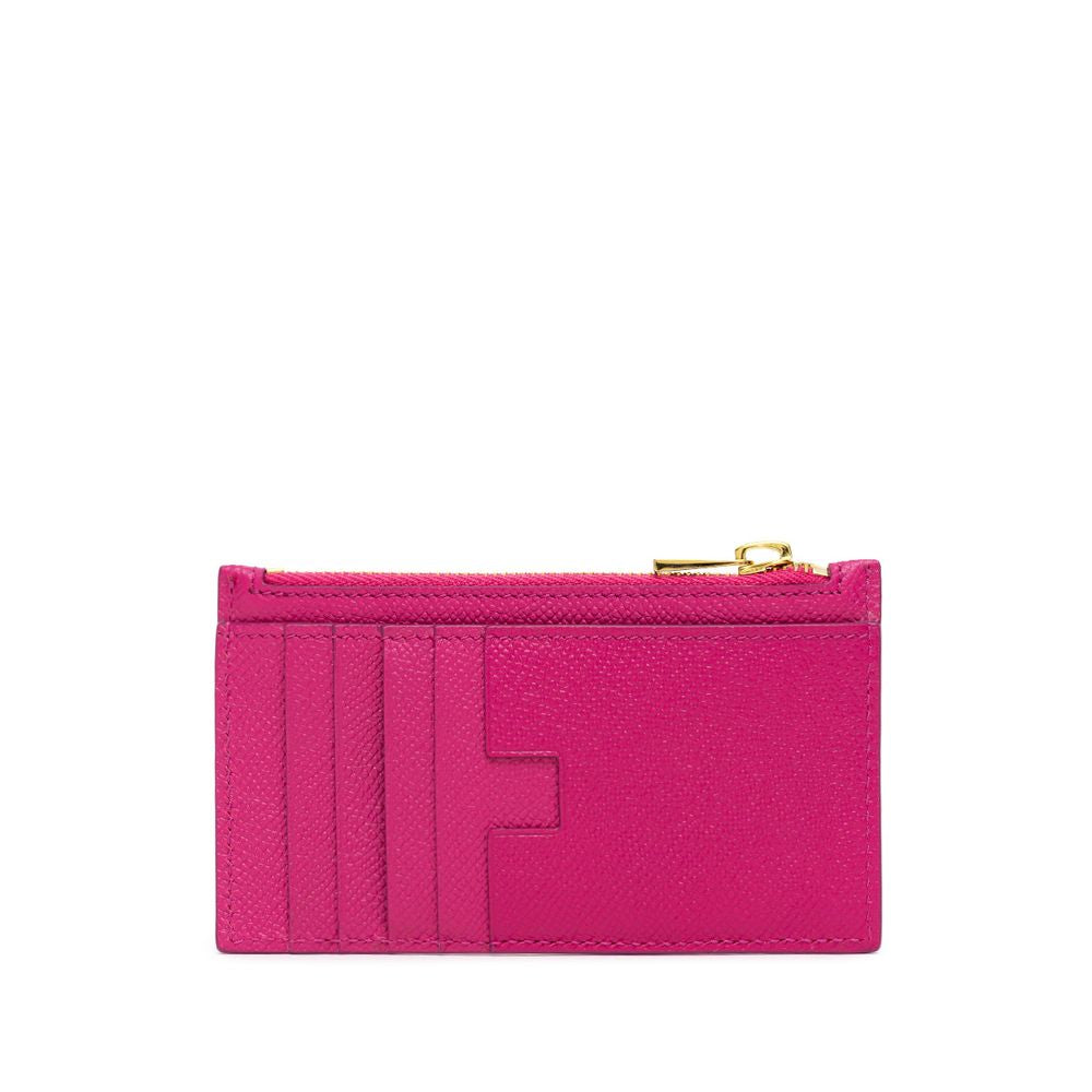 Fuchsia Leather Cardholder - ventzia
