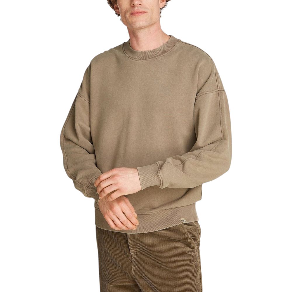 Beige Cotton Sweatshirt - ventzia