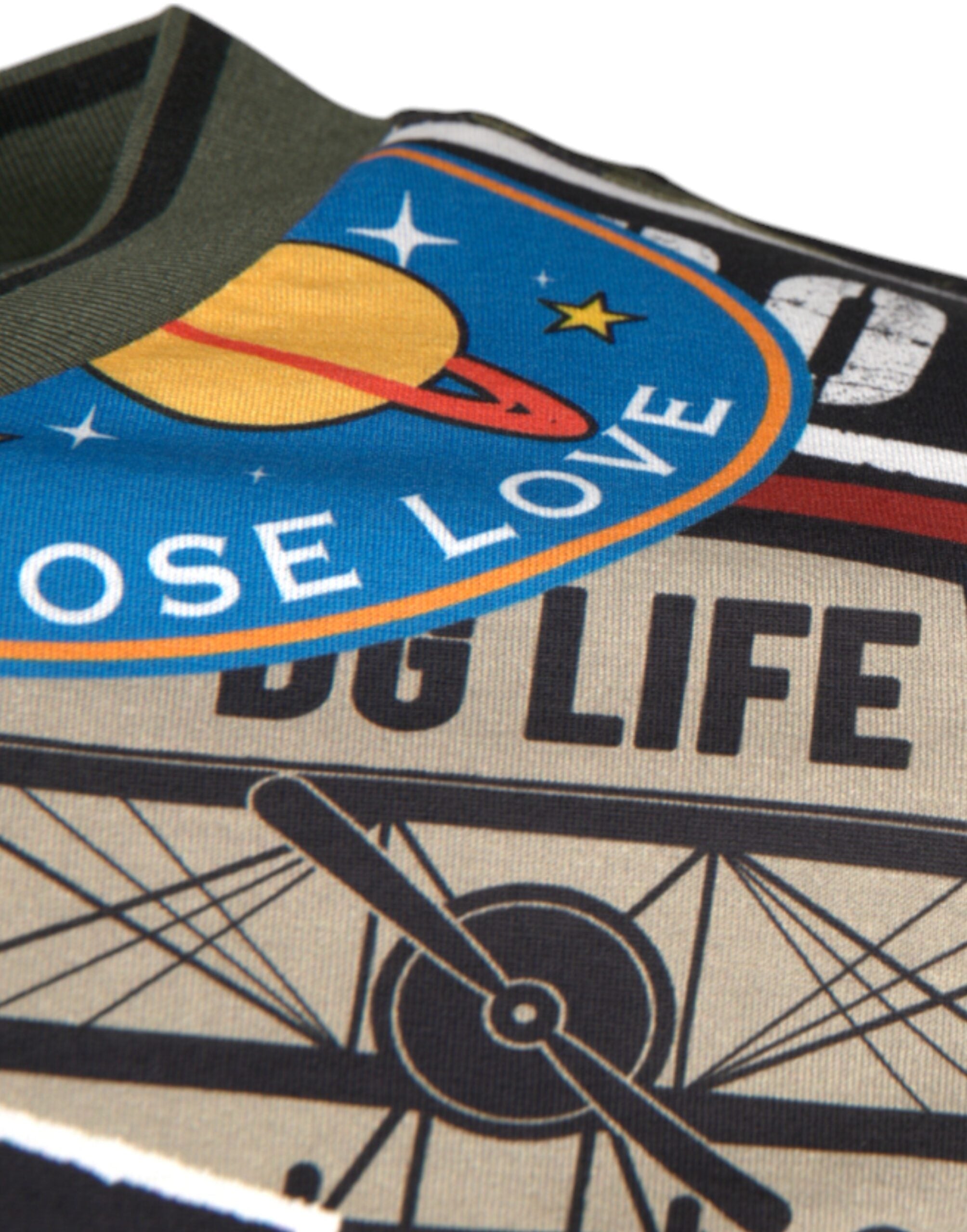 Multicolor Graphic Print Cotton Crew Neck T-shirt - ventzia