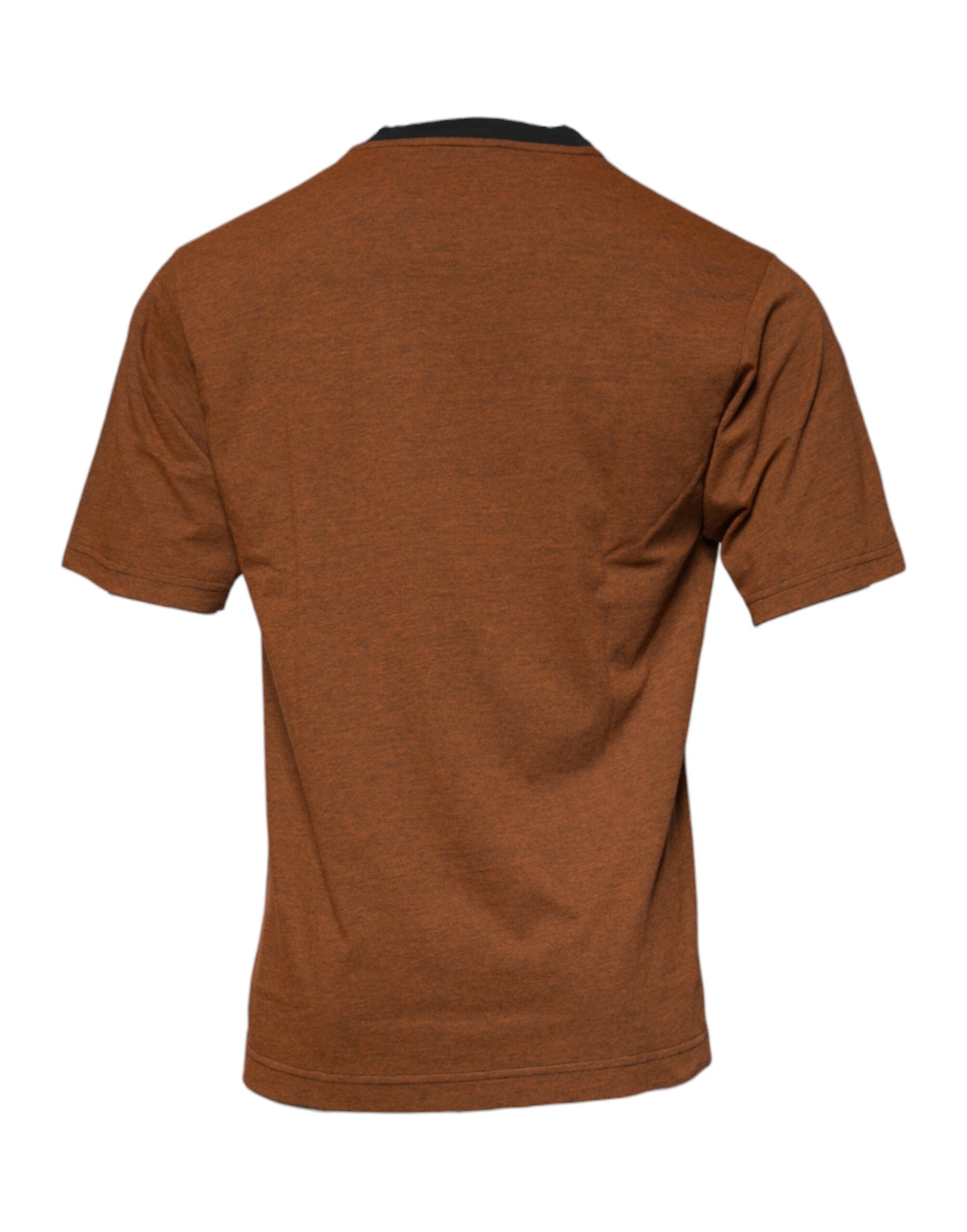 Brown DG Logo Polyester Crew Neck T-shirt - ventzia