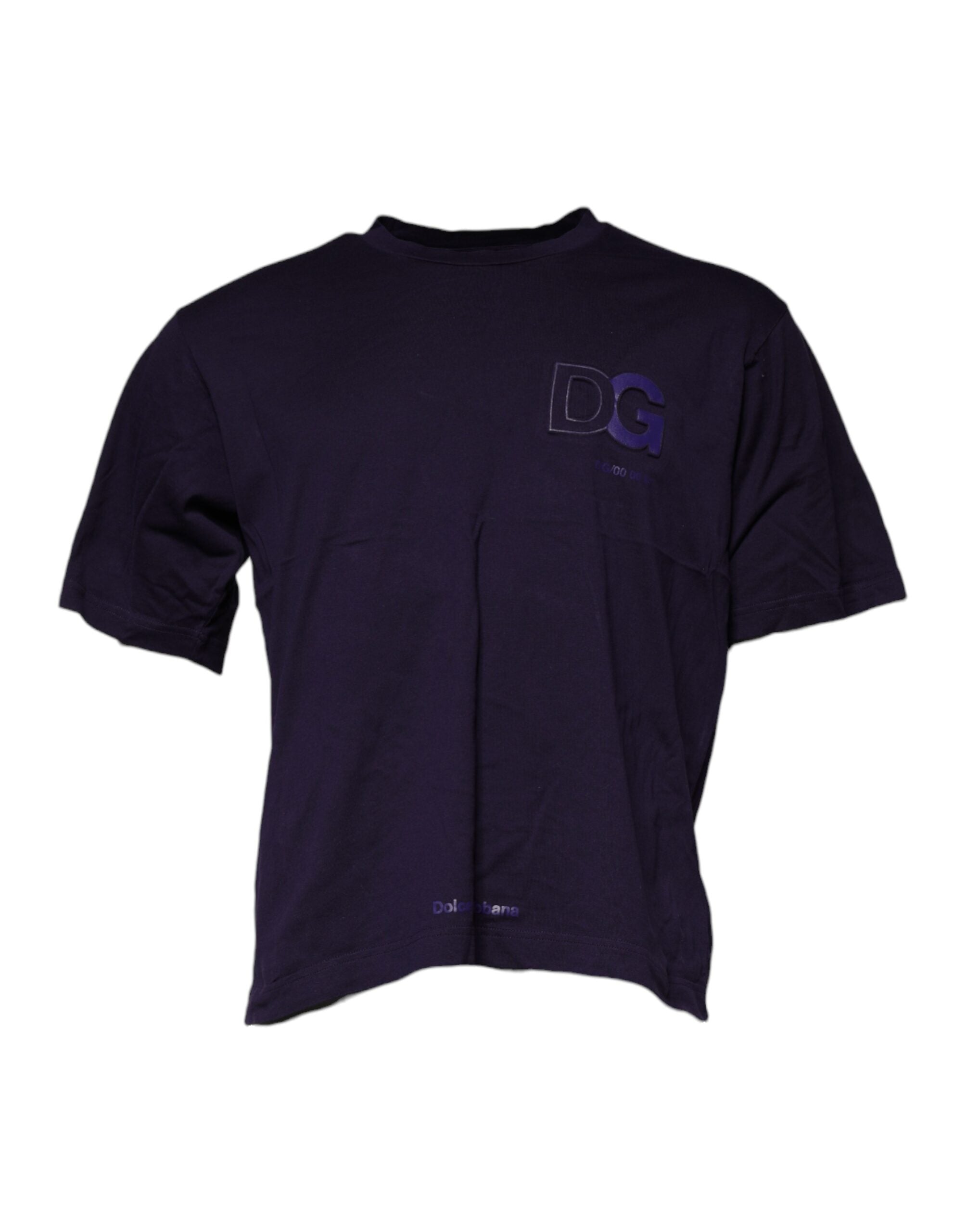Purple DG Logo Cotton Crew Neck T-shirt - ventzia