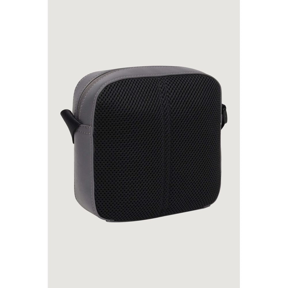 Gray Recycled Polyester Messenger Bag - ventzia