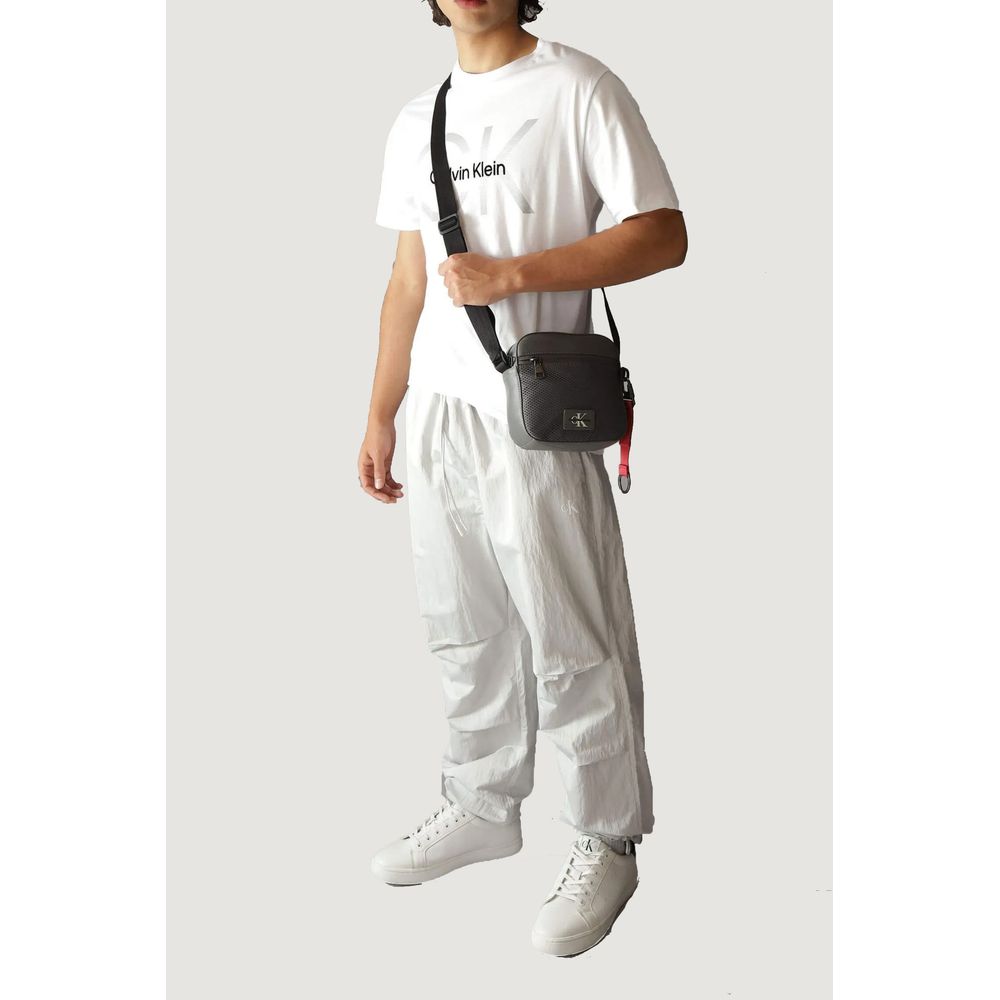 Gray Recycled Polyester Messenger Bag - ventzia