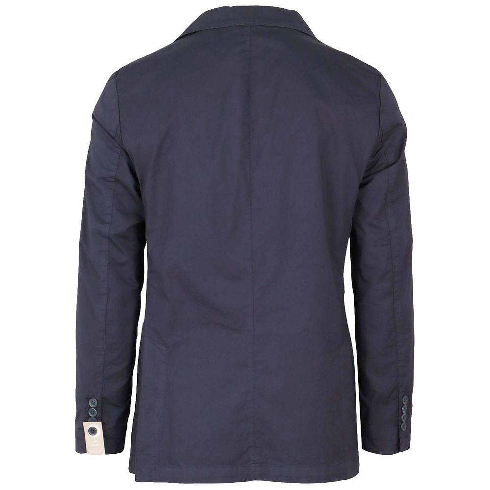 Blue Cotton Women Blazer - ventzia