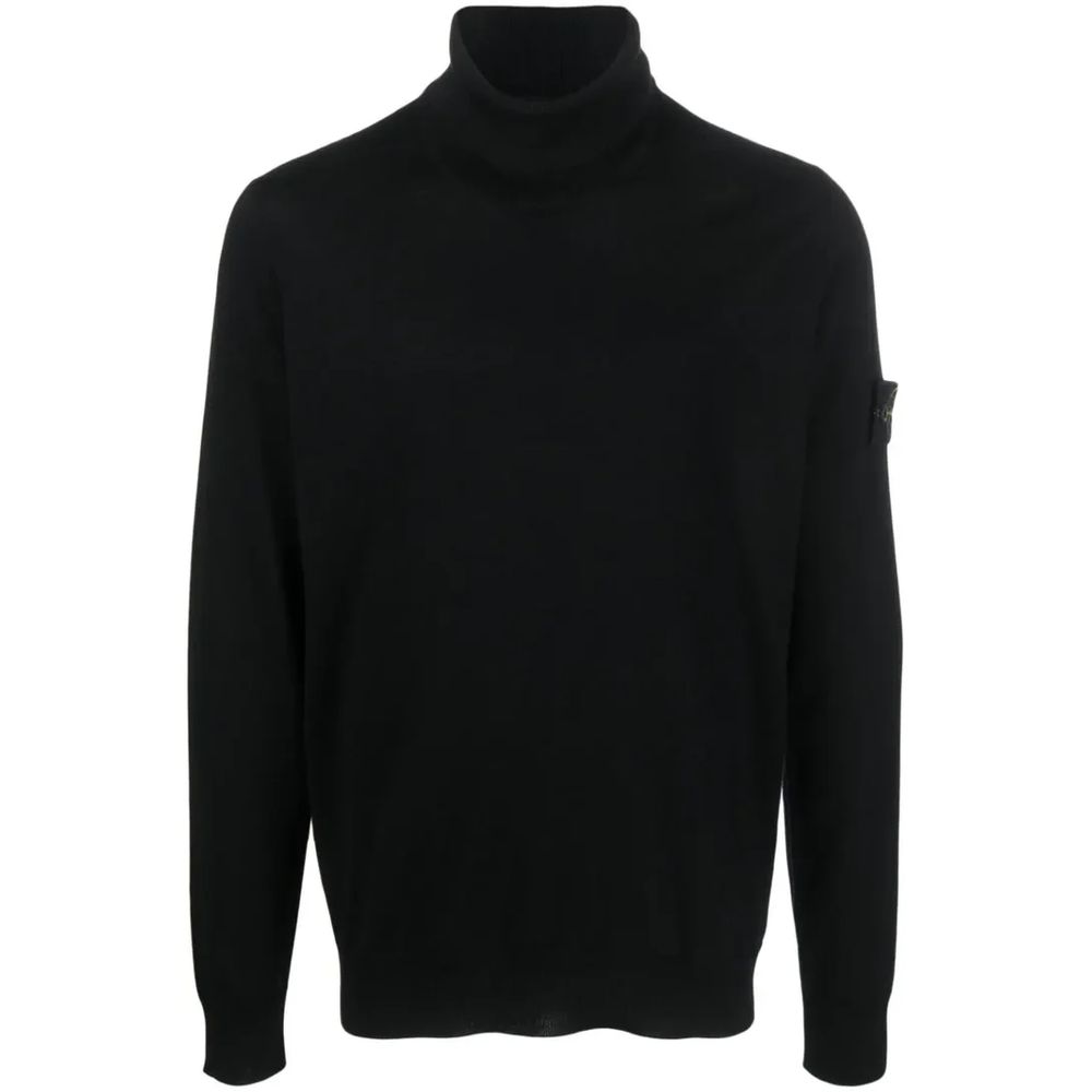 Black Wool Men Sweater - ventzia