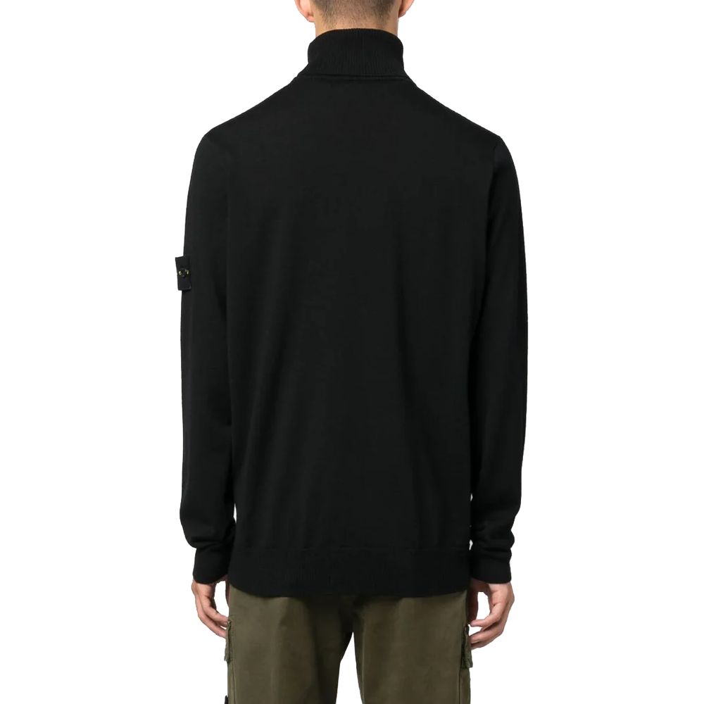 Black Wool Men Sweater - ventzia