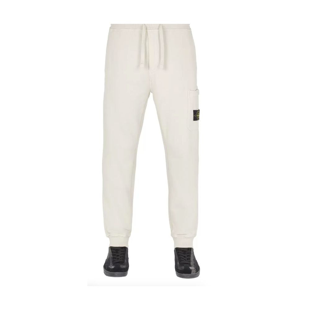 Beige Cotton Men Track Pant