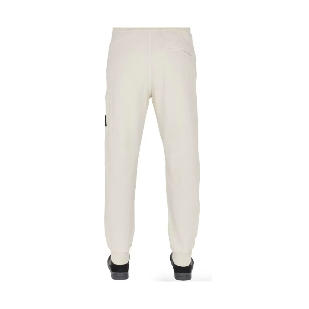 Beige Cotton Men Track Pant