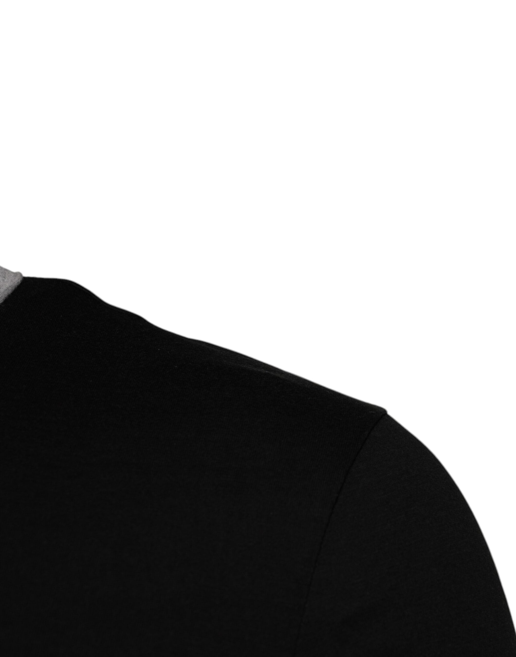 Black Logo Cotton Crew Neck Men Tee T-shirt - ventzia