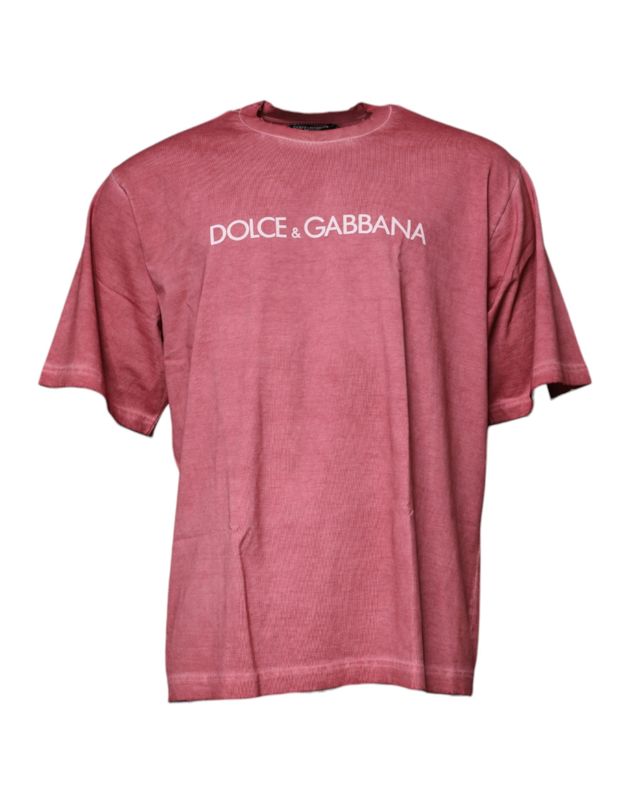 Pink Logo Print Cotton Crew Neck T-shirt - ventzia