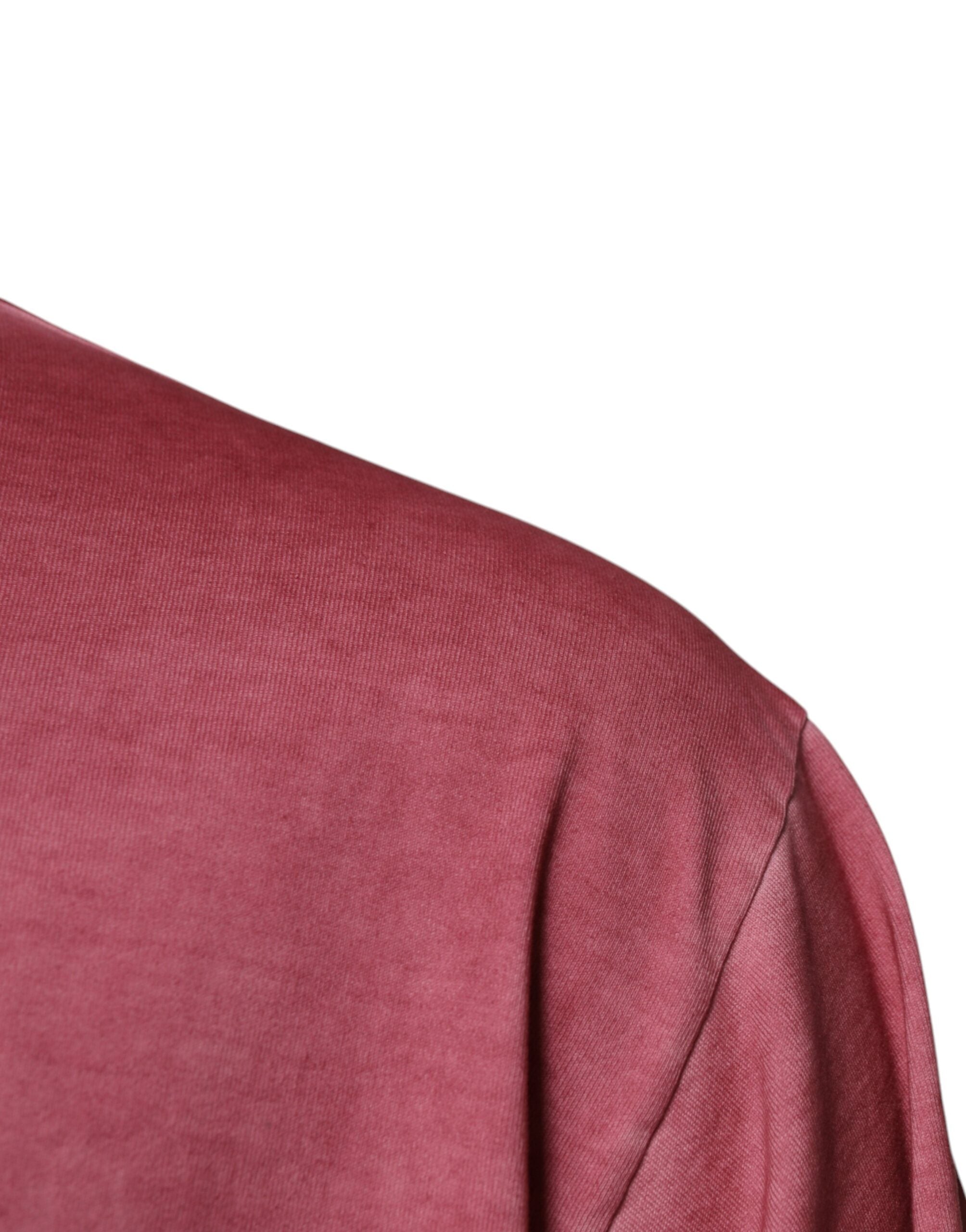 Pink Logo Print Cotton Crew Neck T-shirt - ventzia