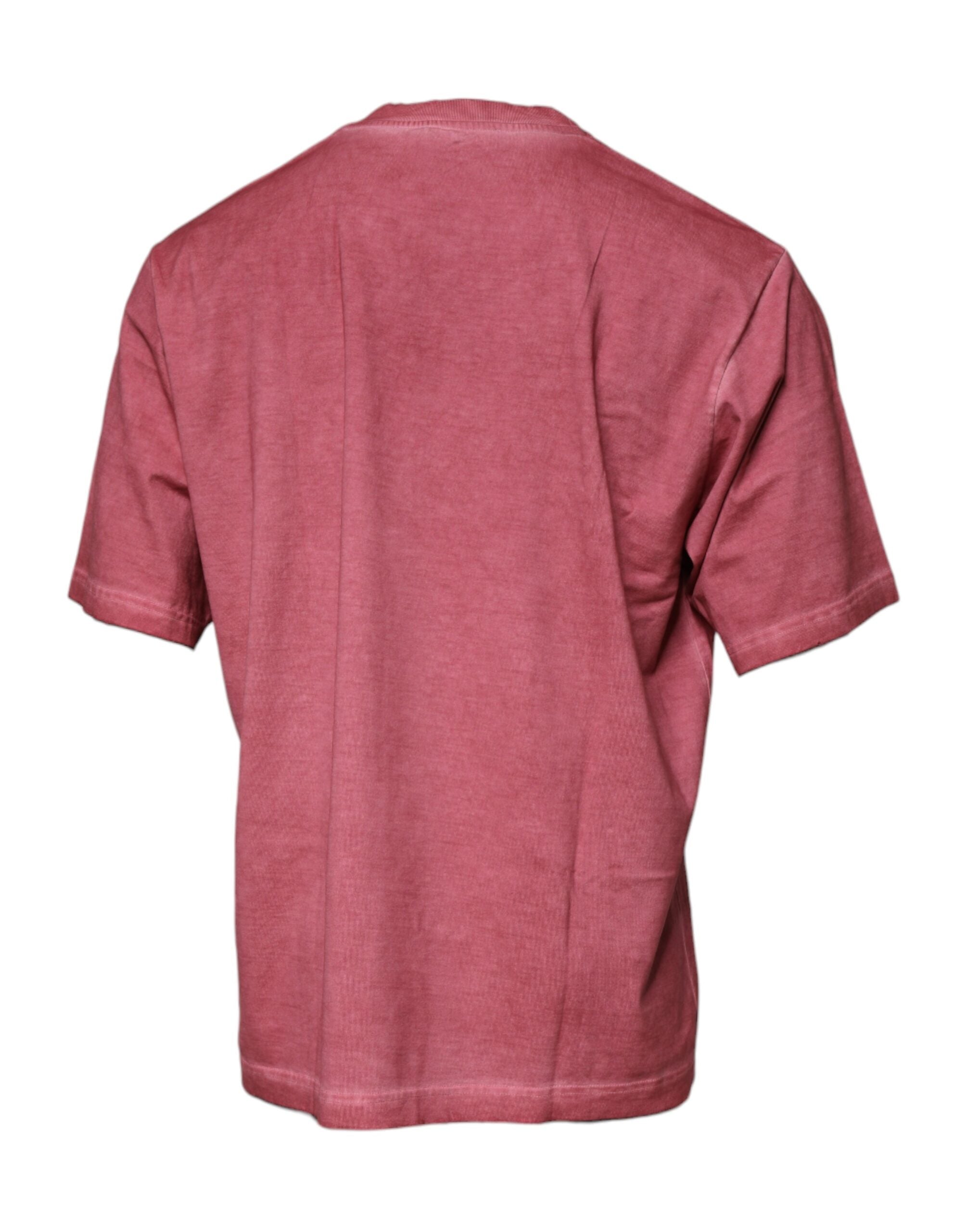 Pink Logo Print Cotton Crew Neck T-shirt - ventzia