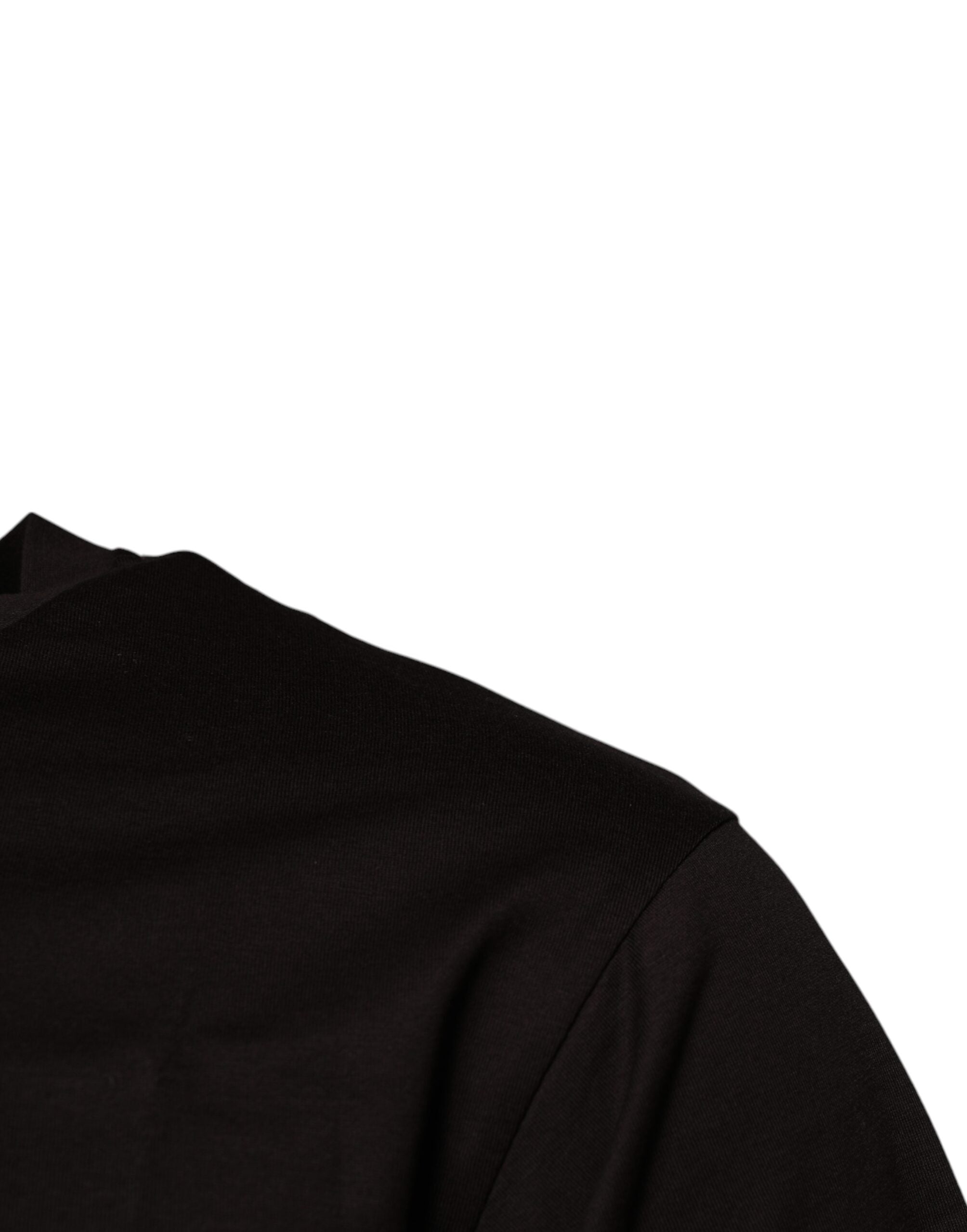 Dark Brown Logo Cotton Crew Neck T-shirt - ventzia