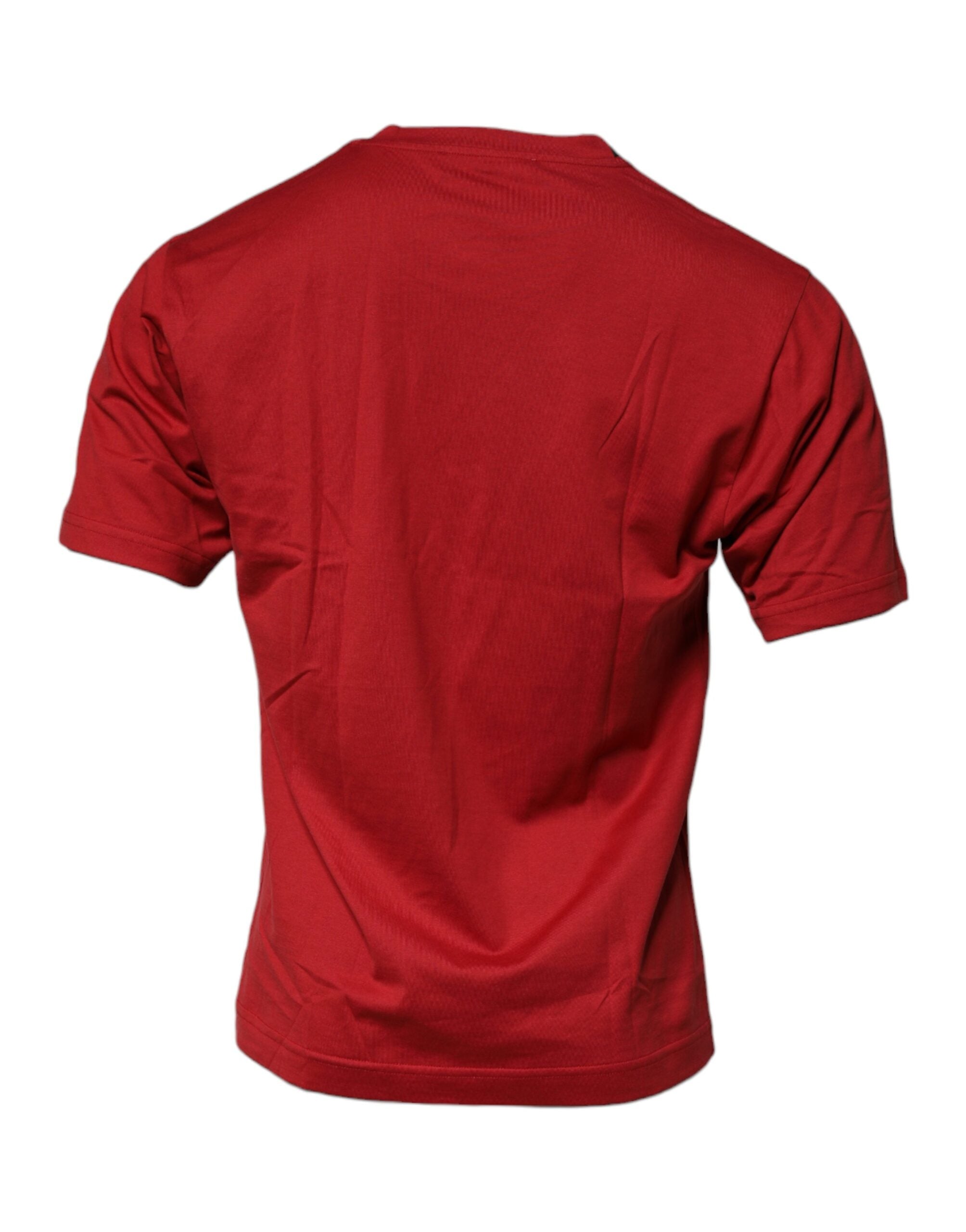 Red DG Logo Cotton Crew Neck T-shirt - ventzia