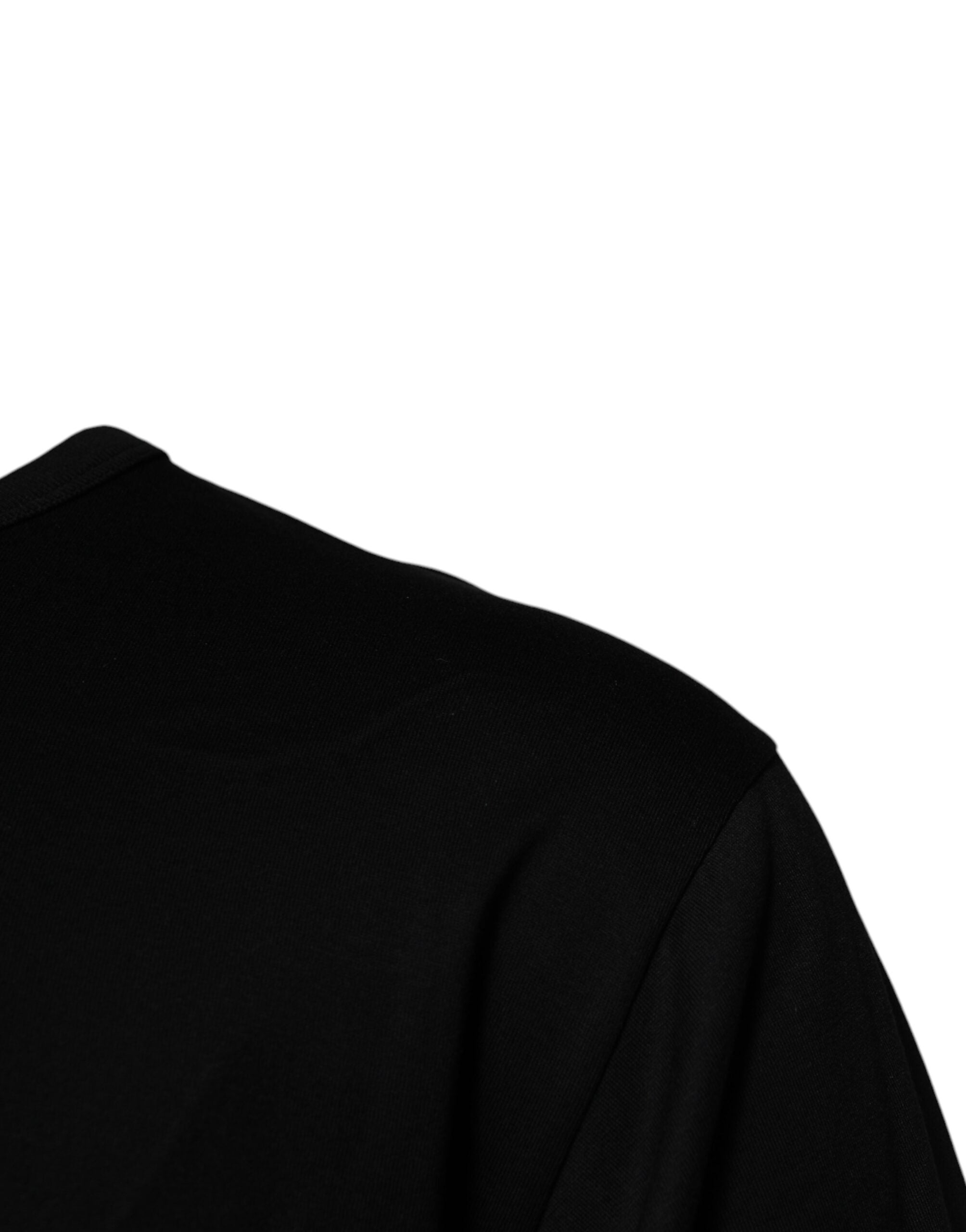 Black #DGMILLENNIALS Cotton Crew Neck T-shirt - ventzia